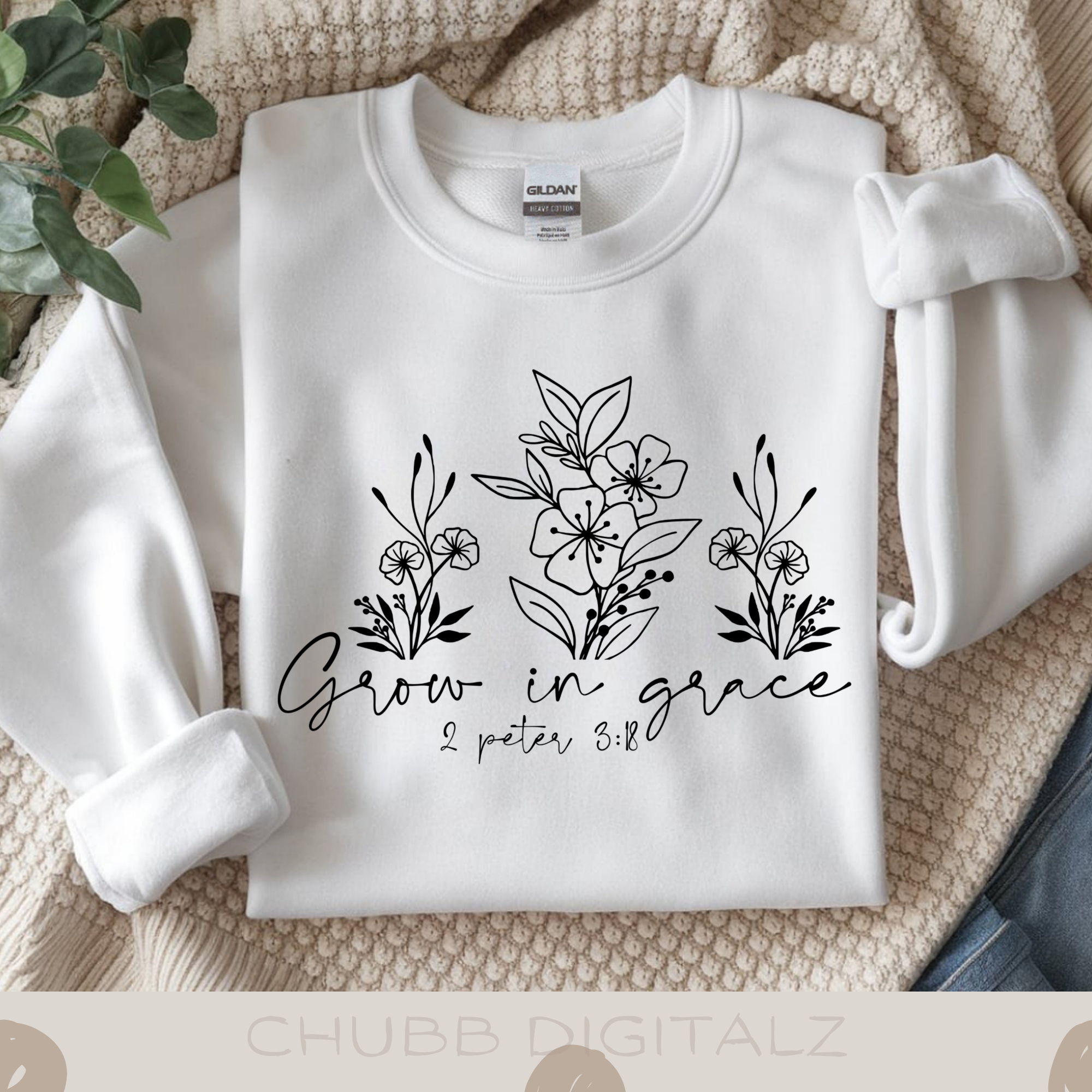 Grow In Grace - 2 Peter 3:18 SVG PNG | Religion | Religious | God | Bible Verse | Digital Download | Instant File