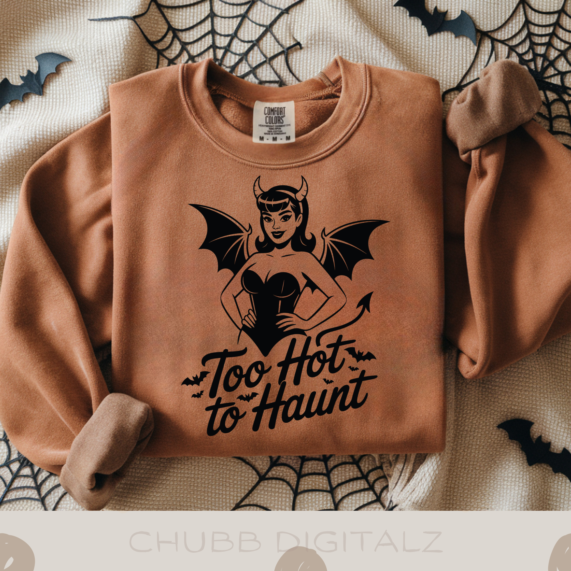 Too Hot To Haunt SVG PNG | Halloween | Pinup Girl | Bats | Digital Download | Instant File