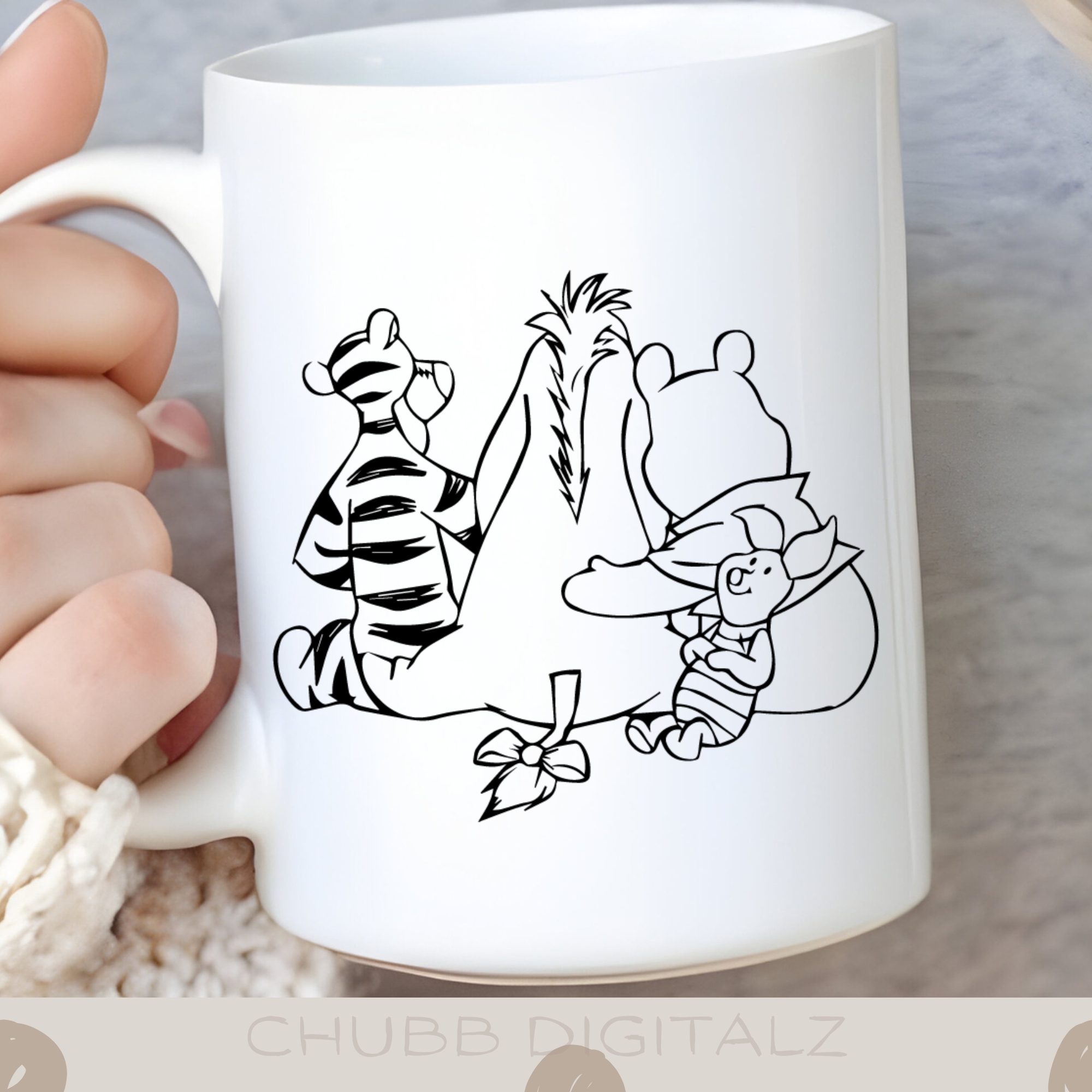 Winnie The Pooh and Gang SVG PNG | Cartoon | Winnie The Pooh | Eeyore | Tigger | Piglet | Digital Download | Instant File