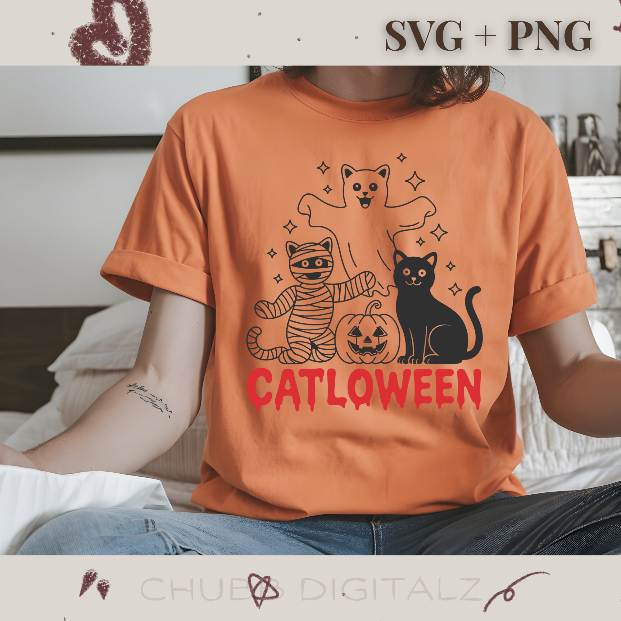 Catloween SVG PNG | Halloween | Cats | Pumpkin | Digital Download | Instant File