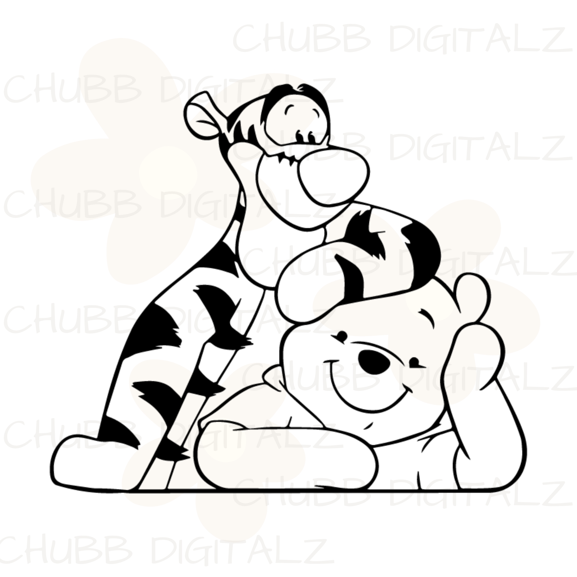 Winnie The Pooh and Tigger SVG PNG | Cartoon | Winnie The Pooh | Tigger | Digital Download | Instant File