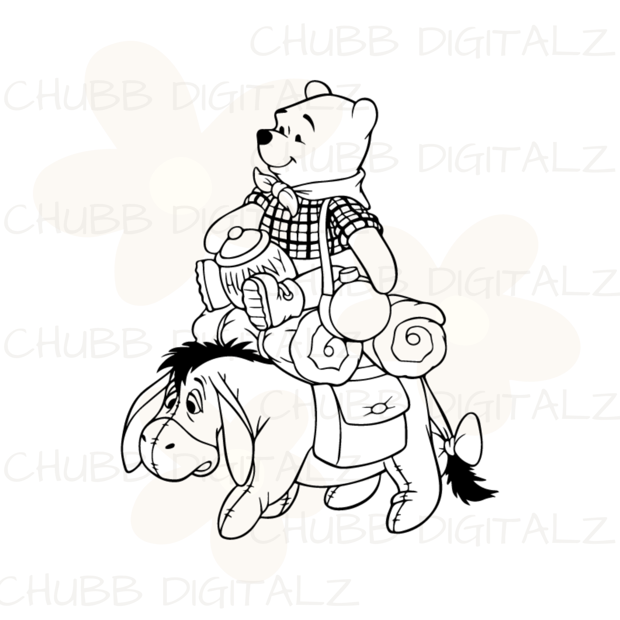 Winnie The Pooh and Eeyore SVG PNG | Cartoon | Winnie The Pooh | Eeyore | Digital Download | Instant File