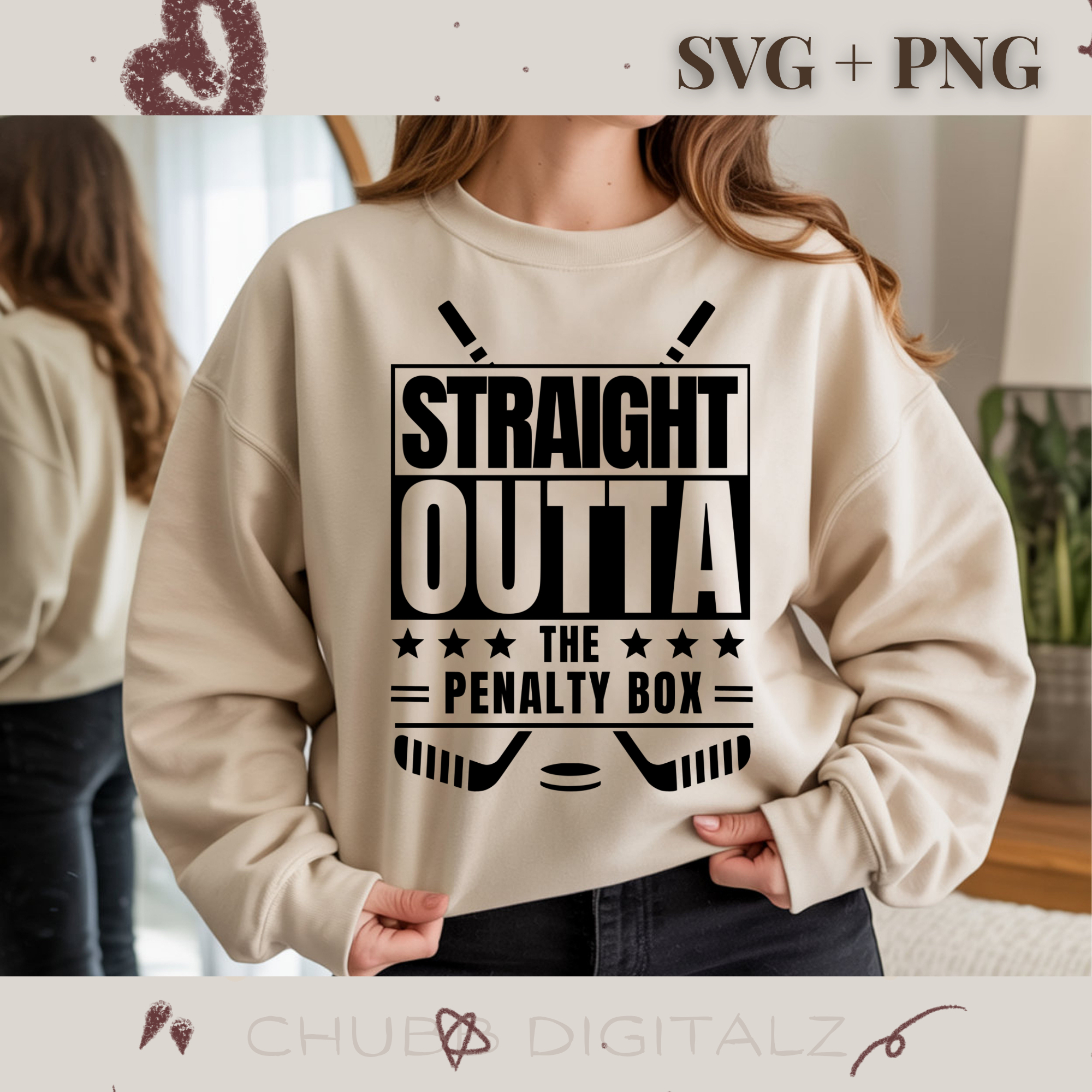 Straight Outta The Penalty Box SVG PNG | Sports | Hockey | Ice Hockey | Sports Fan Gift | Digital Download | Instant File