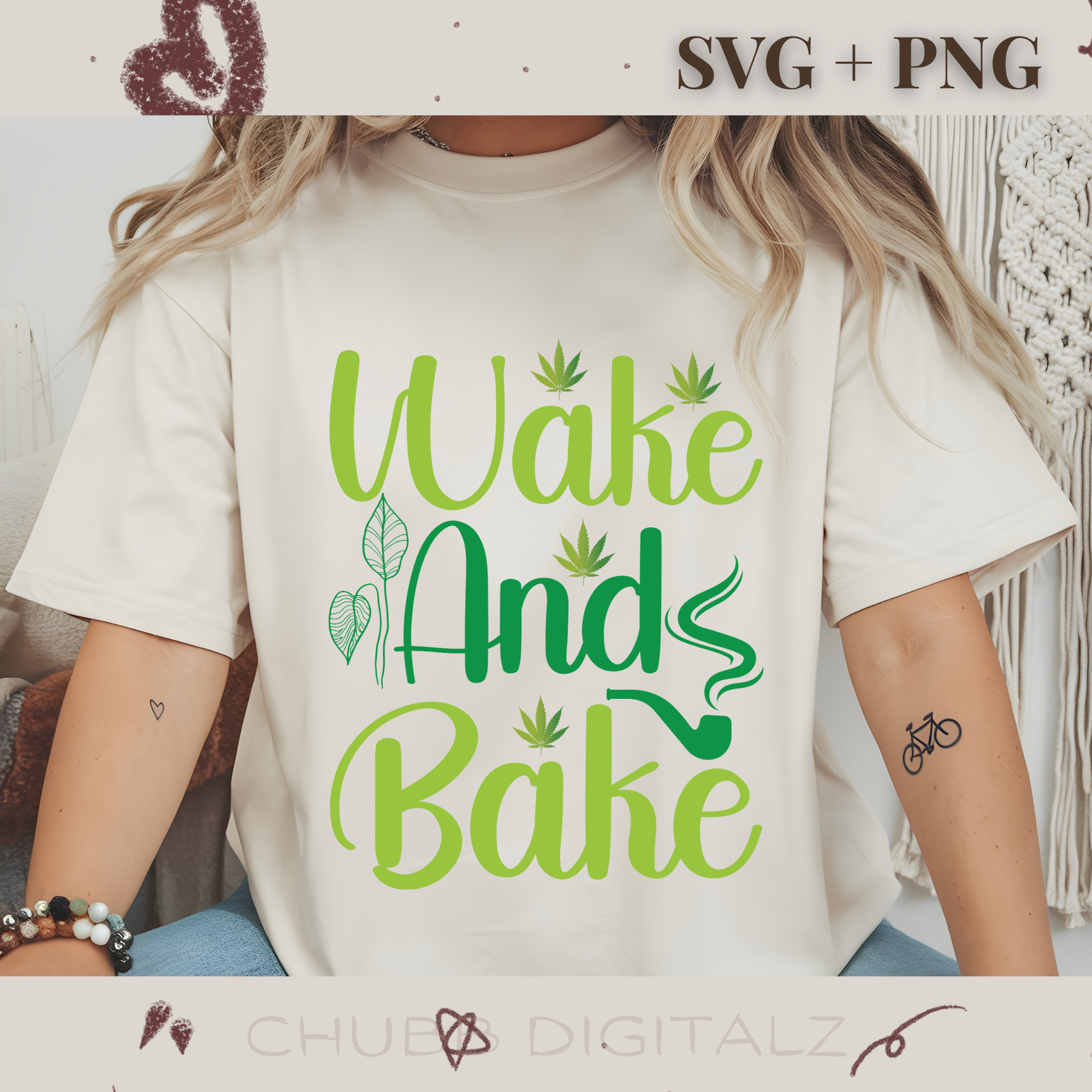 Wake And Bake SVG PNG | Weed | Cannabis | Mary Jane | Joint | Digital Download | Instant File