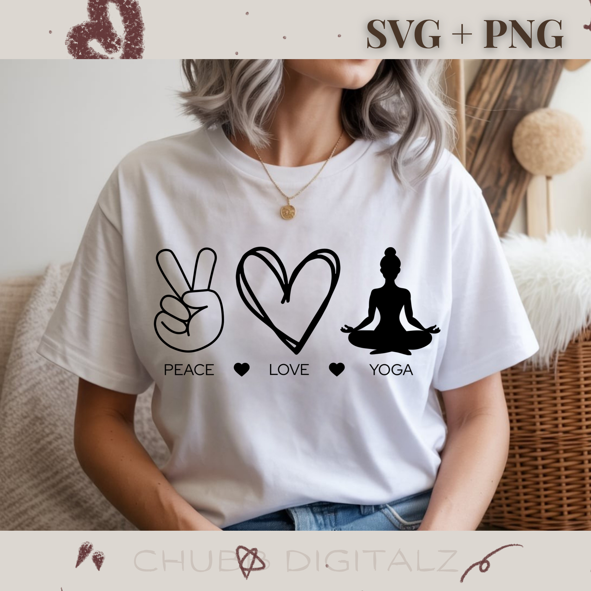 Peace Love Yoga SVG PNG | Peace | Love | Yoga | Digital Download | Instant File
