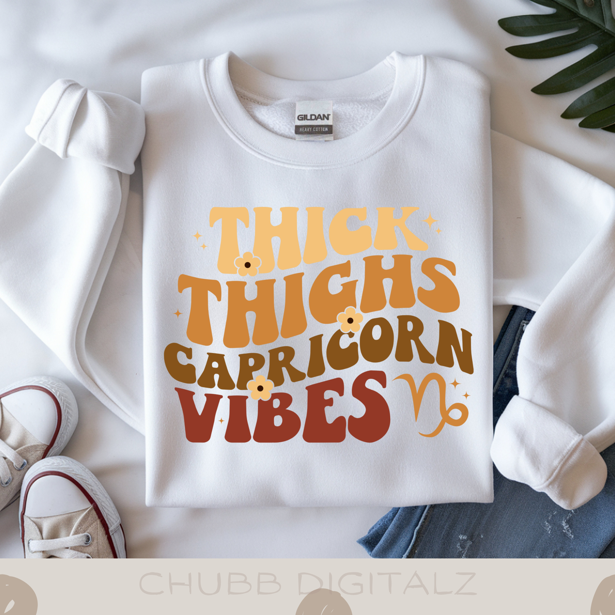 Thick Thighs Capricorn Vibes SVG PNG | Capricorn | Astrology | Digital Download | Instant File