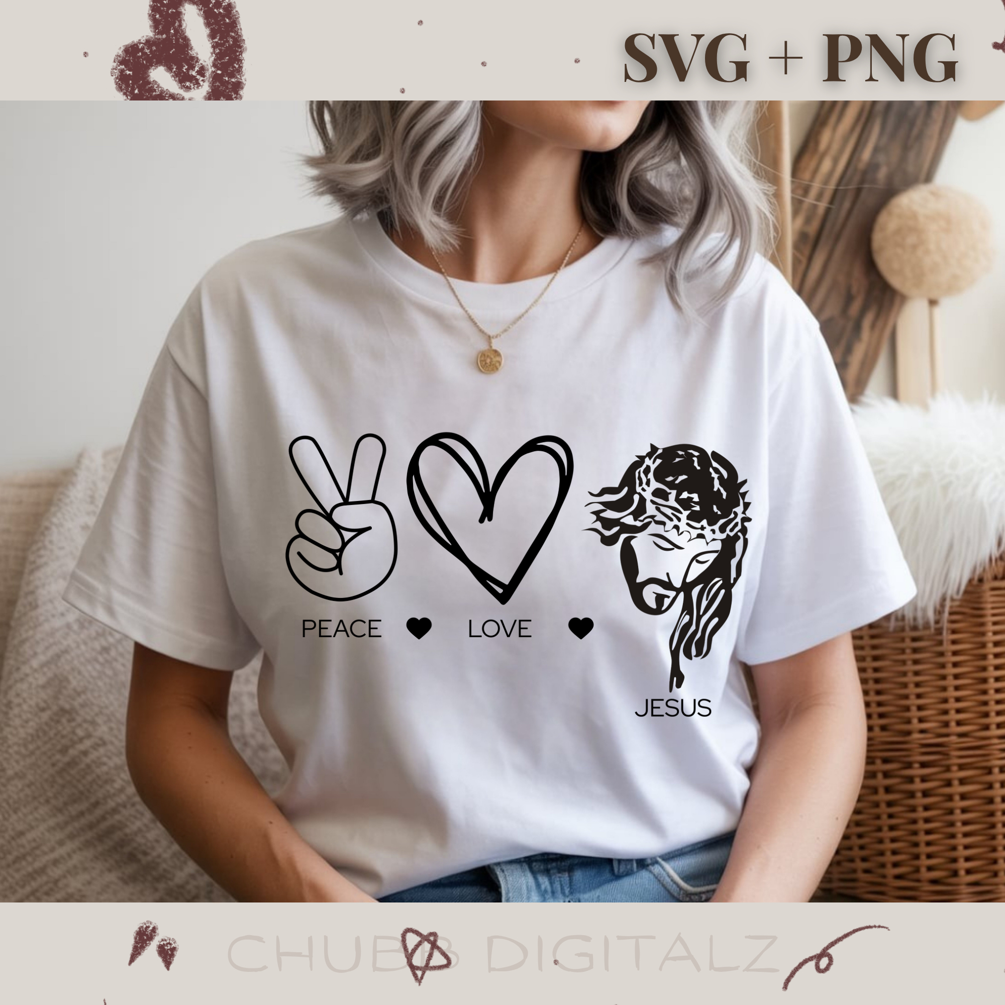 Peace Love Jesus SVG PNG | Peace | Love | Jesus | God | Religious | Religion | Digital Download | Instant File