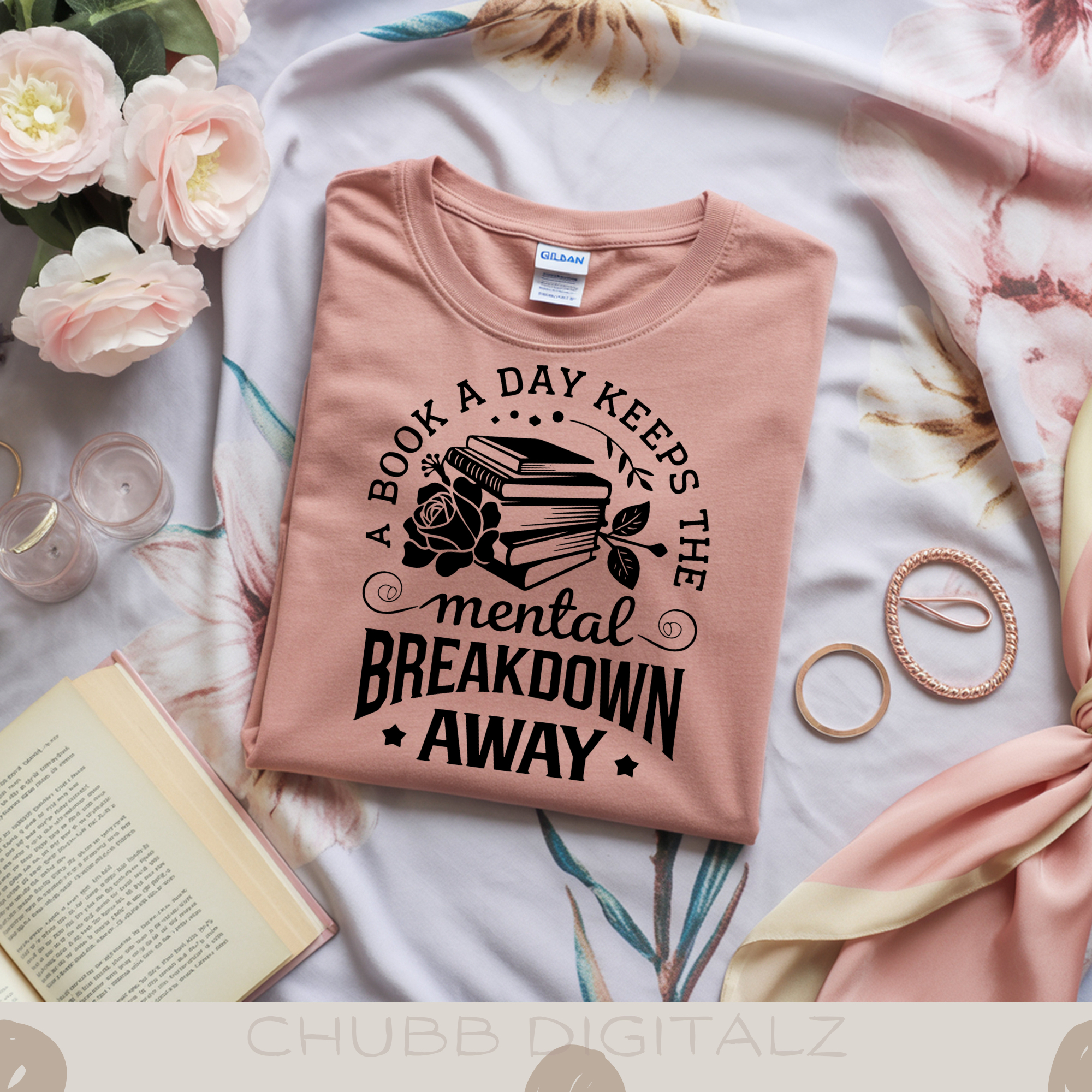 A Book A Day Keeps The Mental Breakdown Away SVG PNG | Book Lover | Digital Download | Instant File