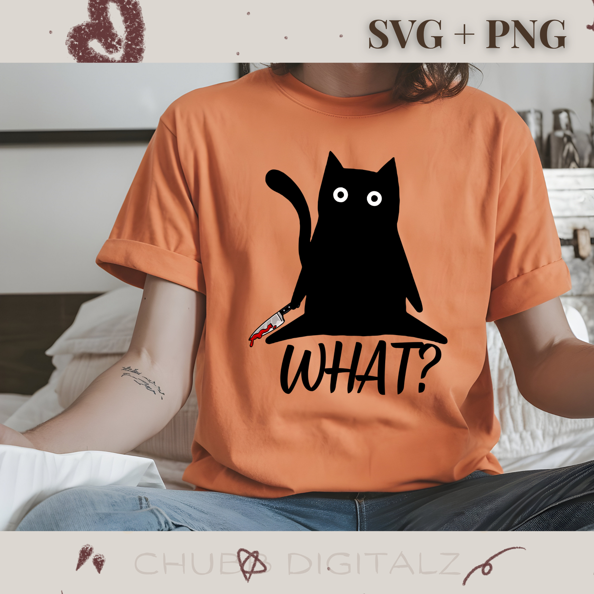 What? SVG PNG | Halloween | Black Cat | Digital Download | Instant File