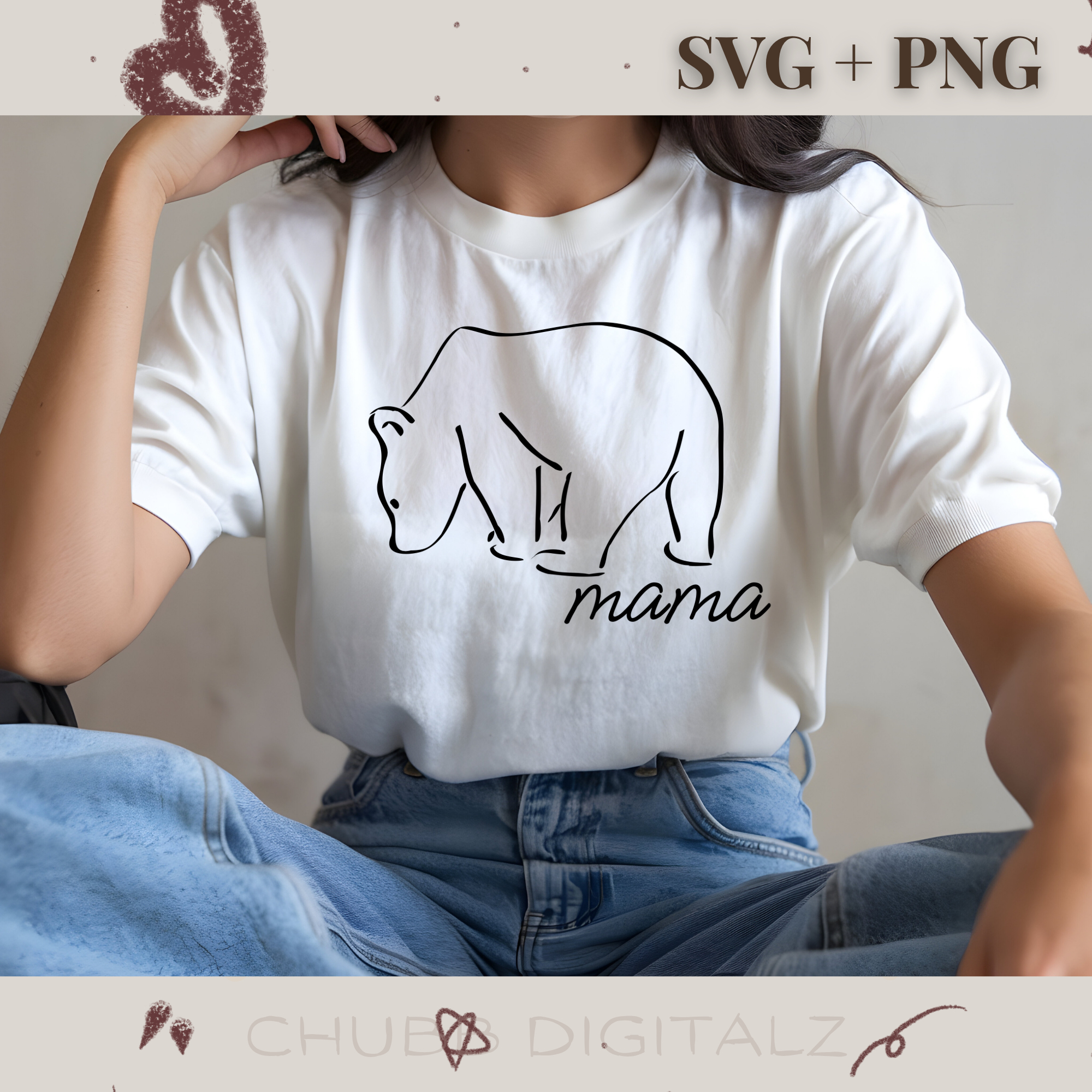 Mama Bear SVG PNG | Mom | Mothers Day Gift | Digital Download | Instant File