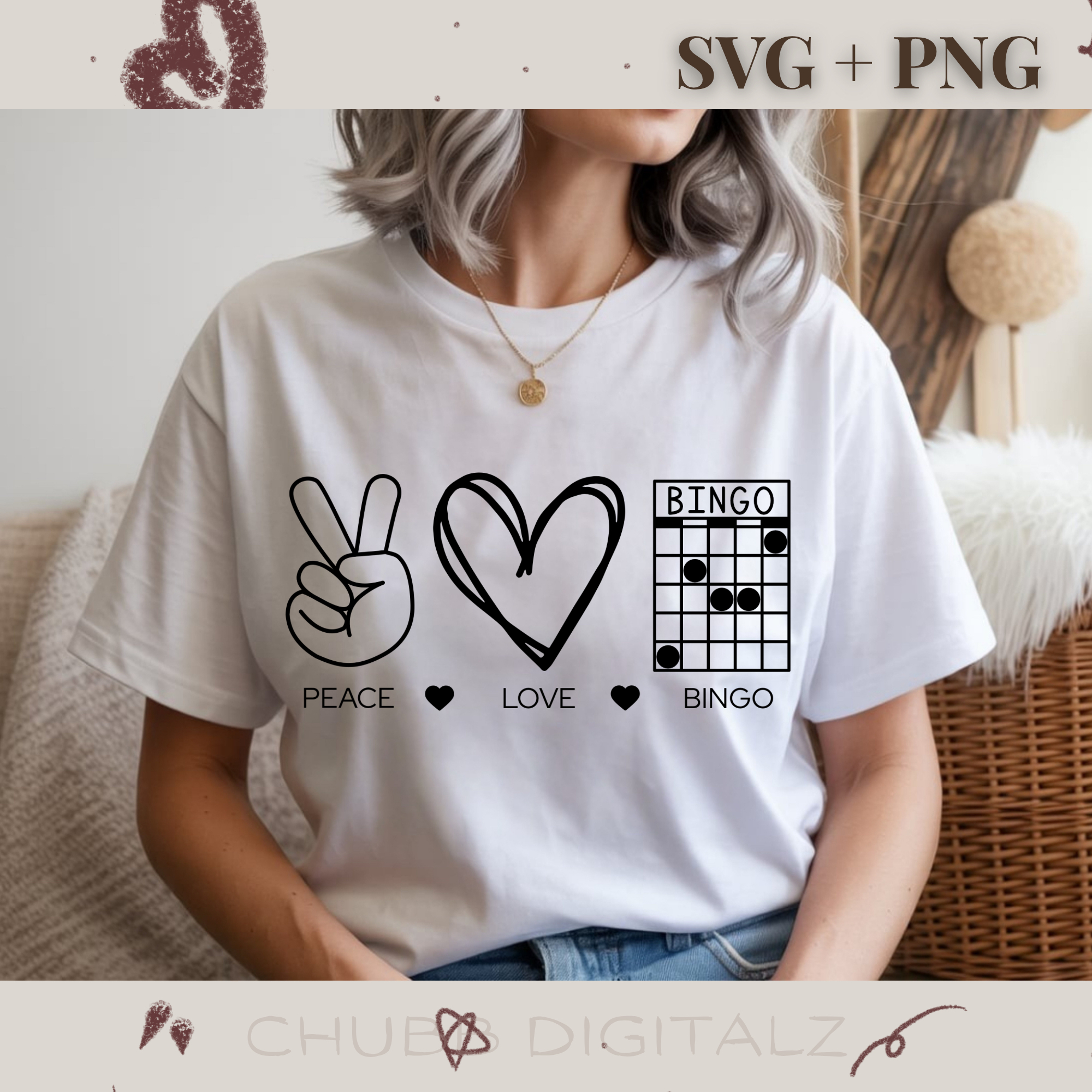 Peace Love Bingo SVG PNG | Peace | Love | Bingo | Digital Download | Instant File