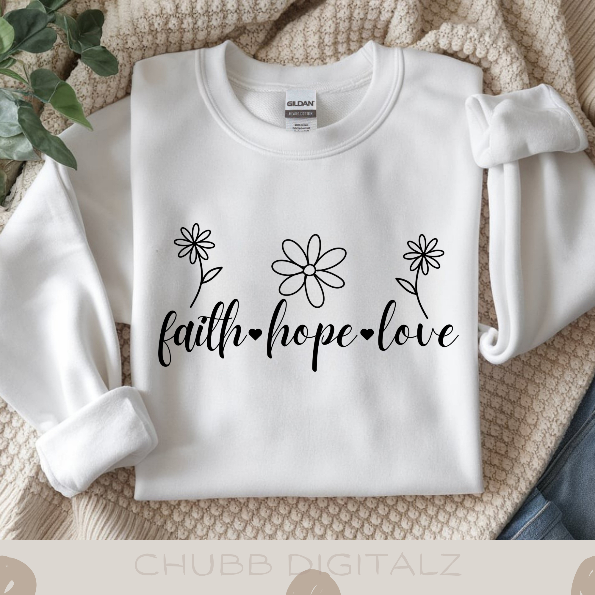 Faith Hope Love SVG PNG | Religion | Religious | God | Digital Download | Instant File