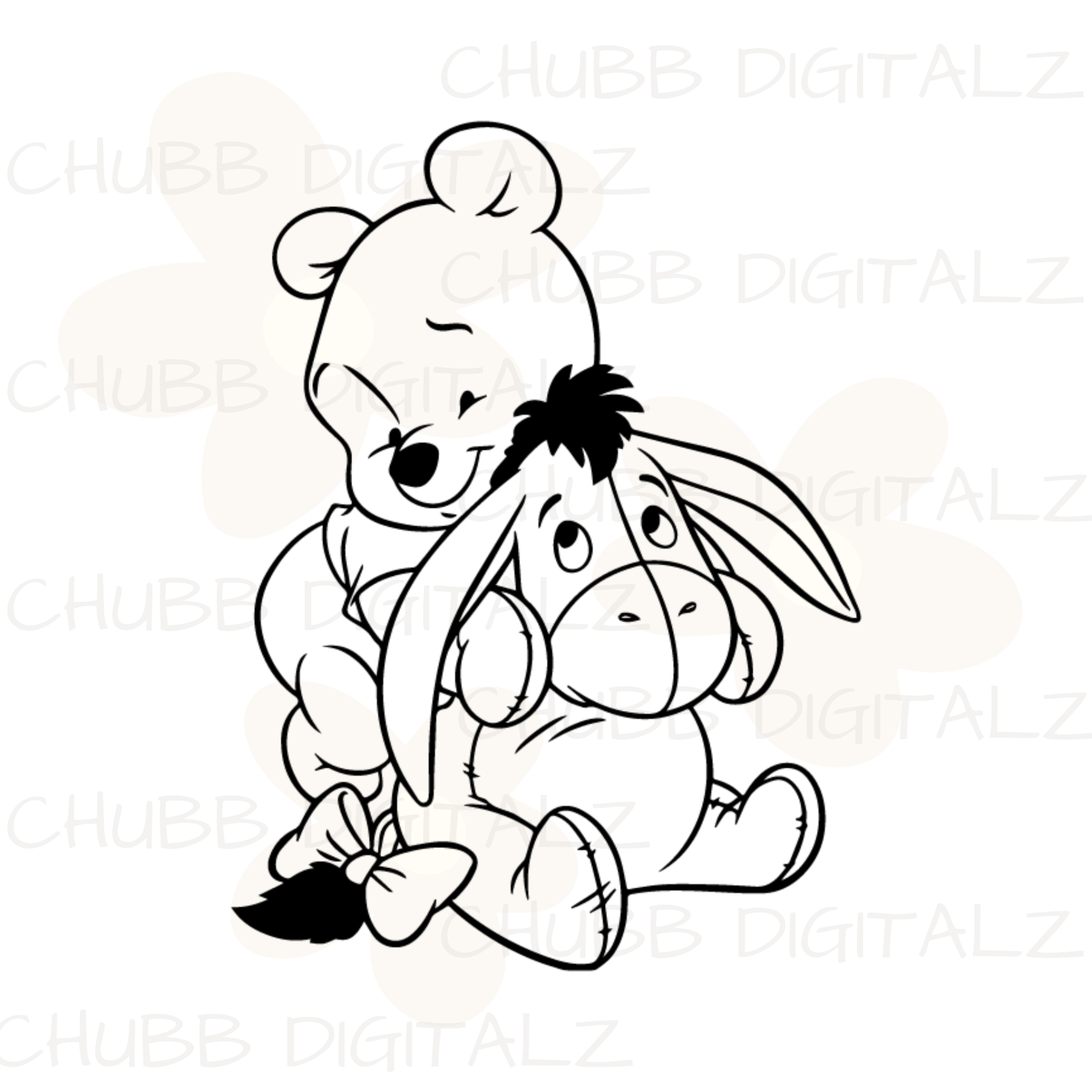 Winnie The Pooh and Eeyore SVG PNG | Cartoon | Winnie The Pooh | Eeyore | Digital Download | Instant File