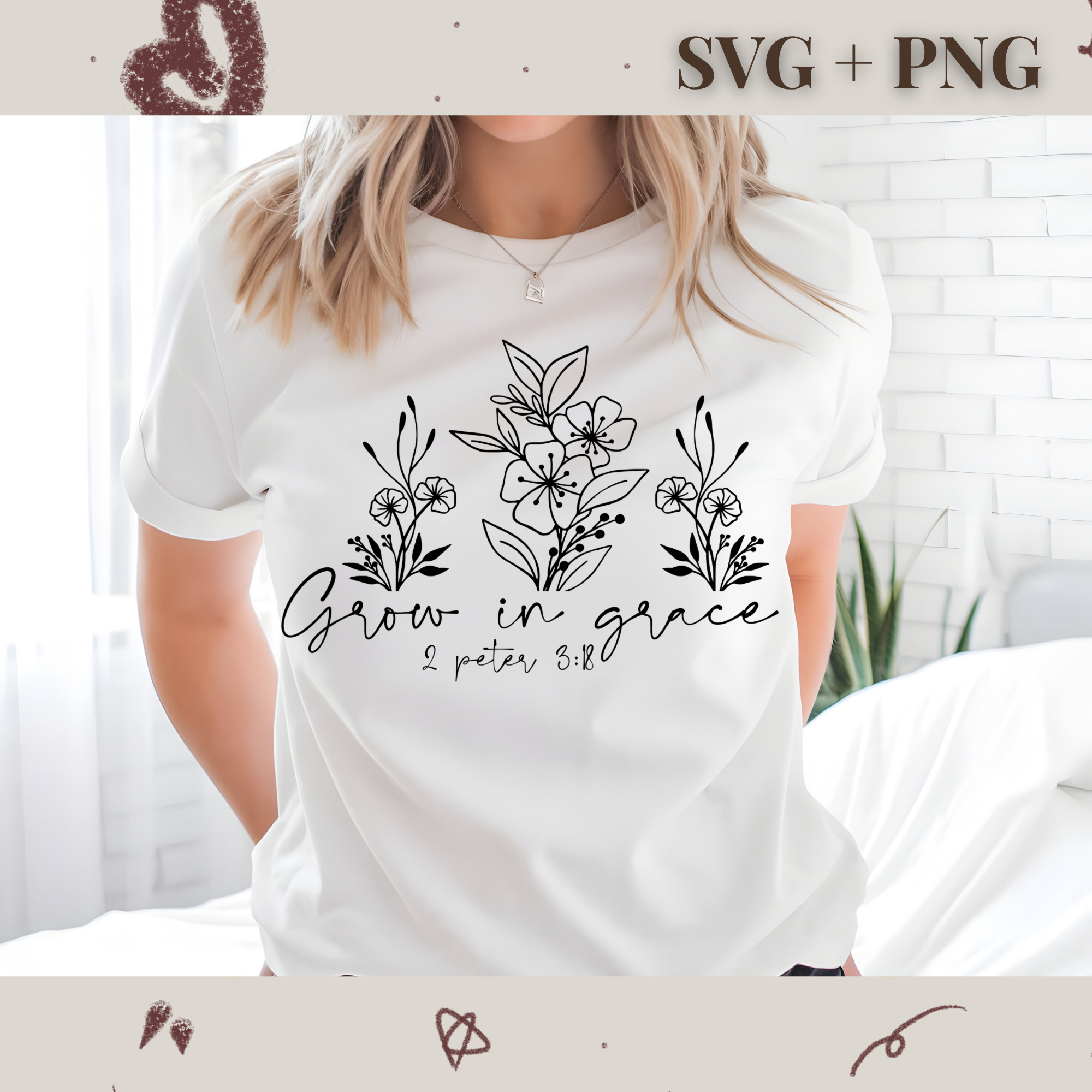 Grow In Grace - 2 Peter 3:18 SVG PNG | Religion | Religious | God | Bible Verse | Digital Download | Instant File