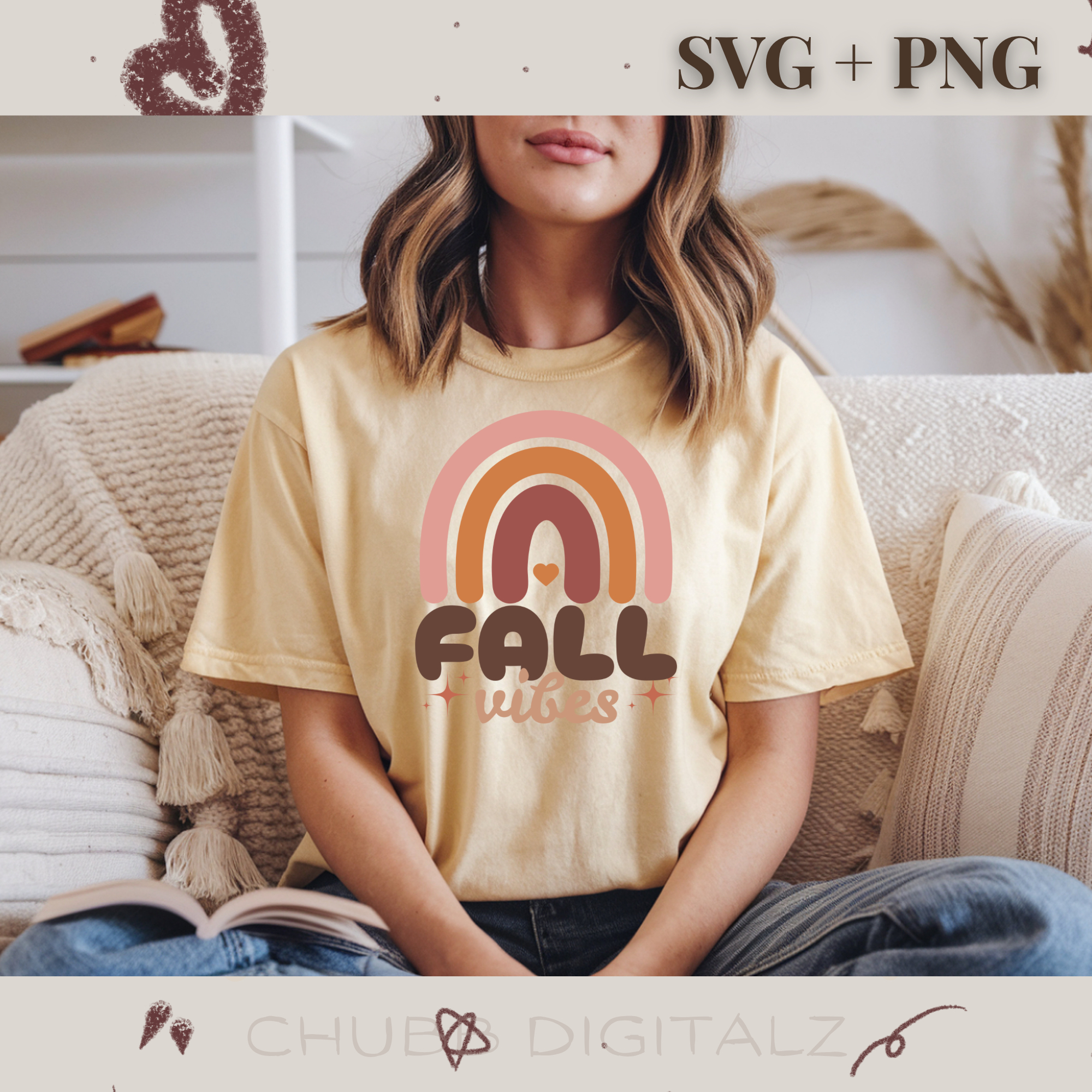 Fall Vibes SVG PNG | Fall Season | Boho Design | Digital Download | Instant File