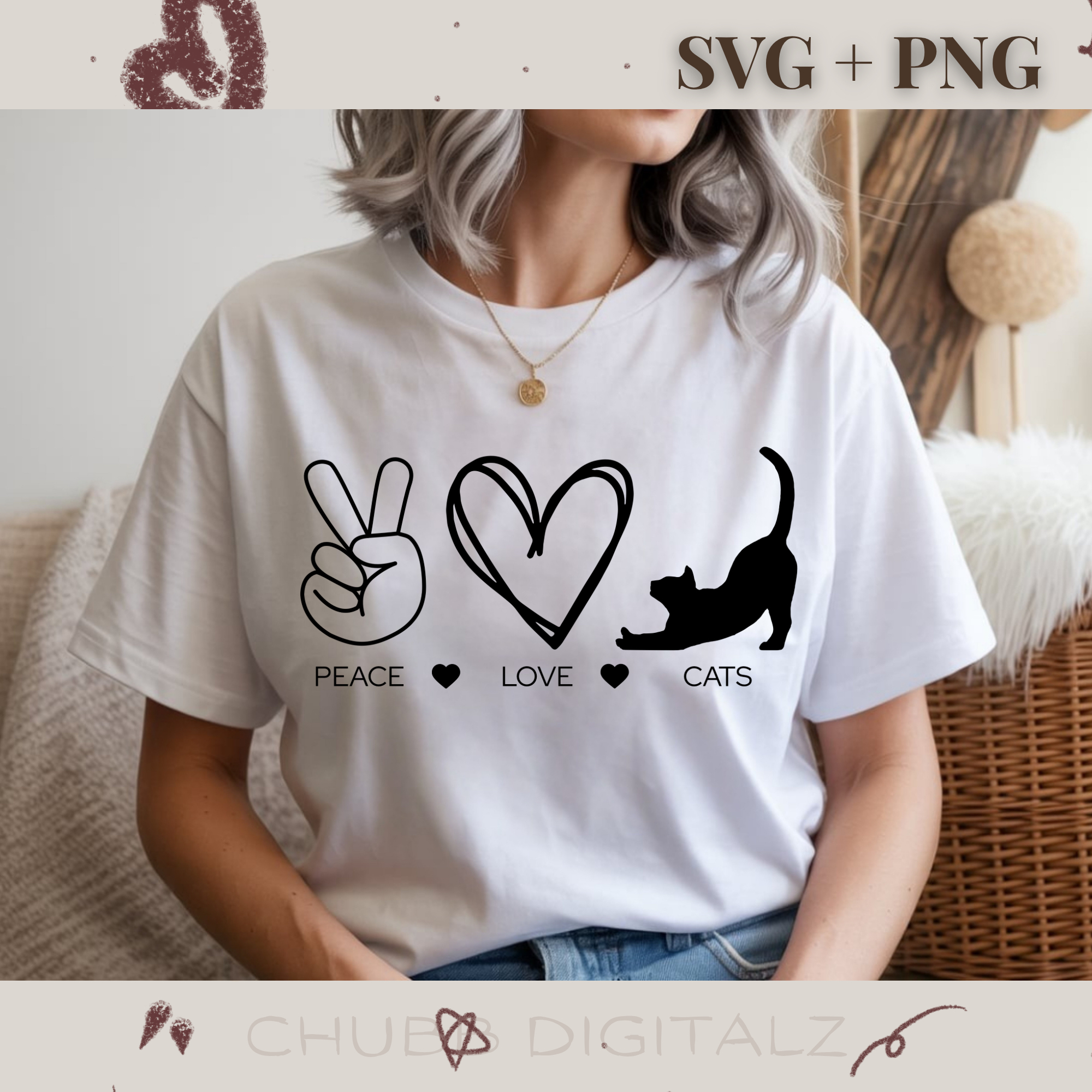 Peace Love Cats SVG PNG | Peace | Love | Cats | Digital Download | Instant File