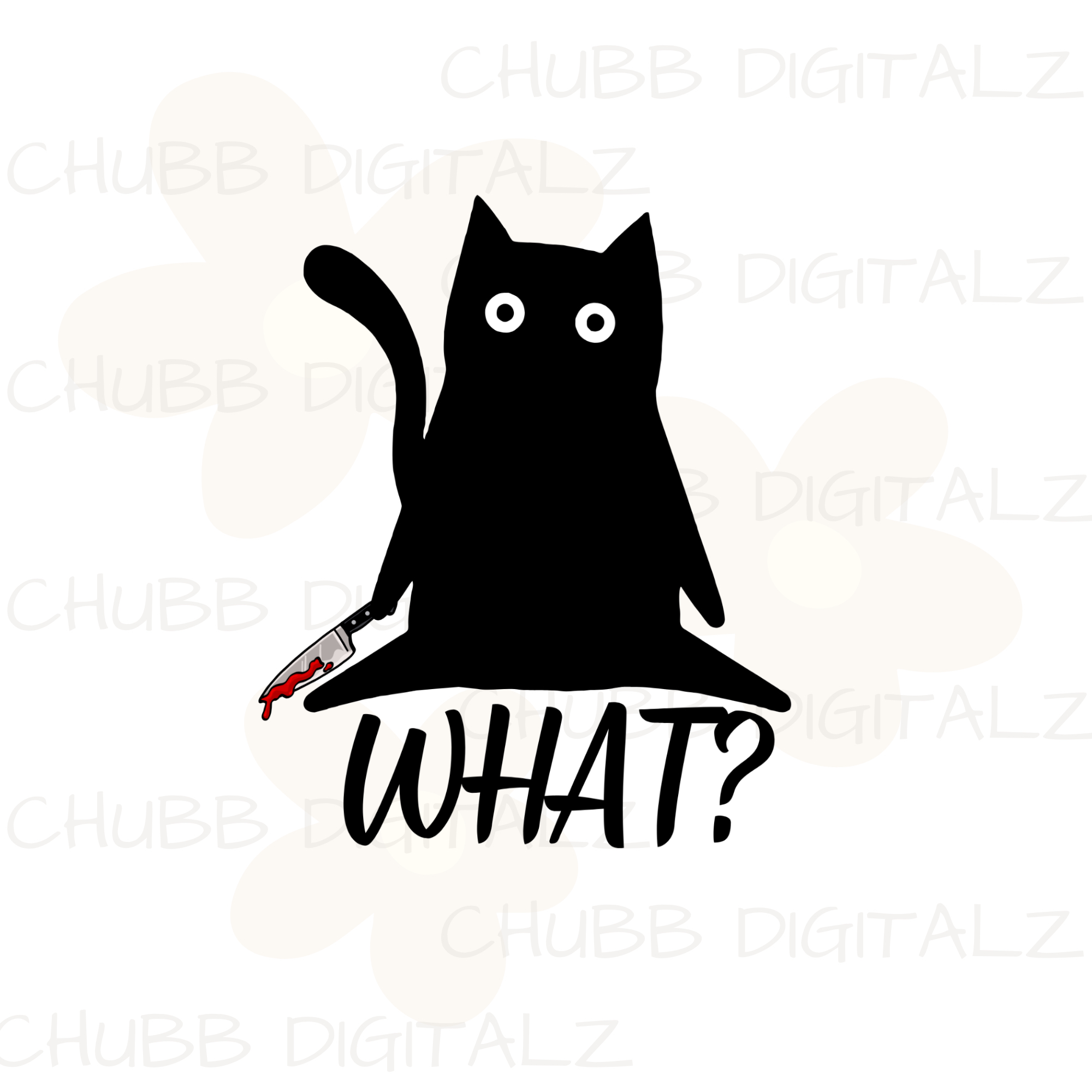 What? SVG PNG | Halloween | Black Cat | Digital Download | Instant File