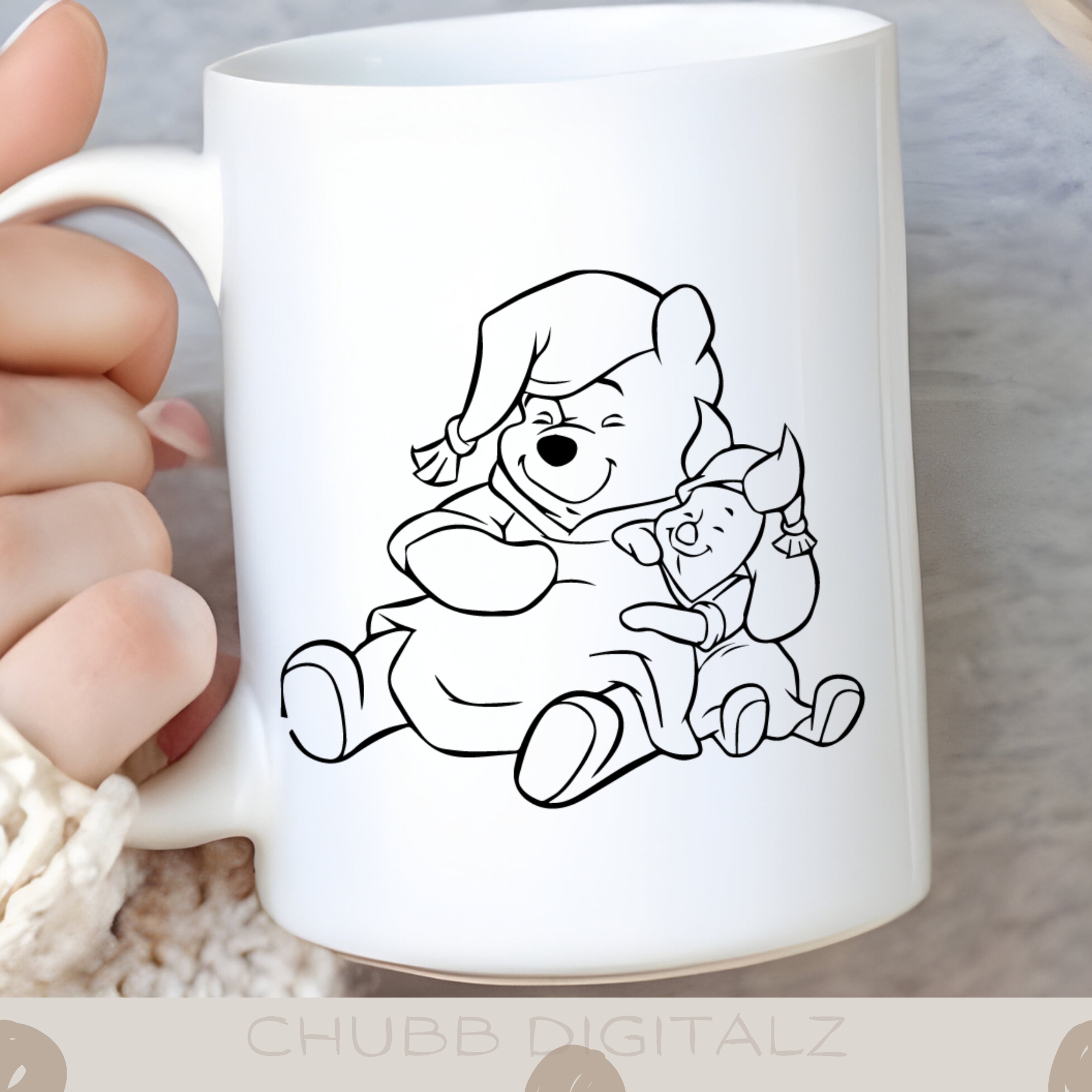 Winnie The Pooh and Piglet Sleepy SVG PNG | Cartoon | Winnie The Pooh | Piglet | Sleeping | Digital Download | Instant File