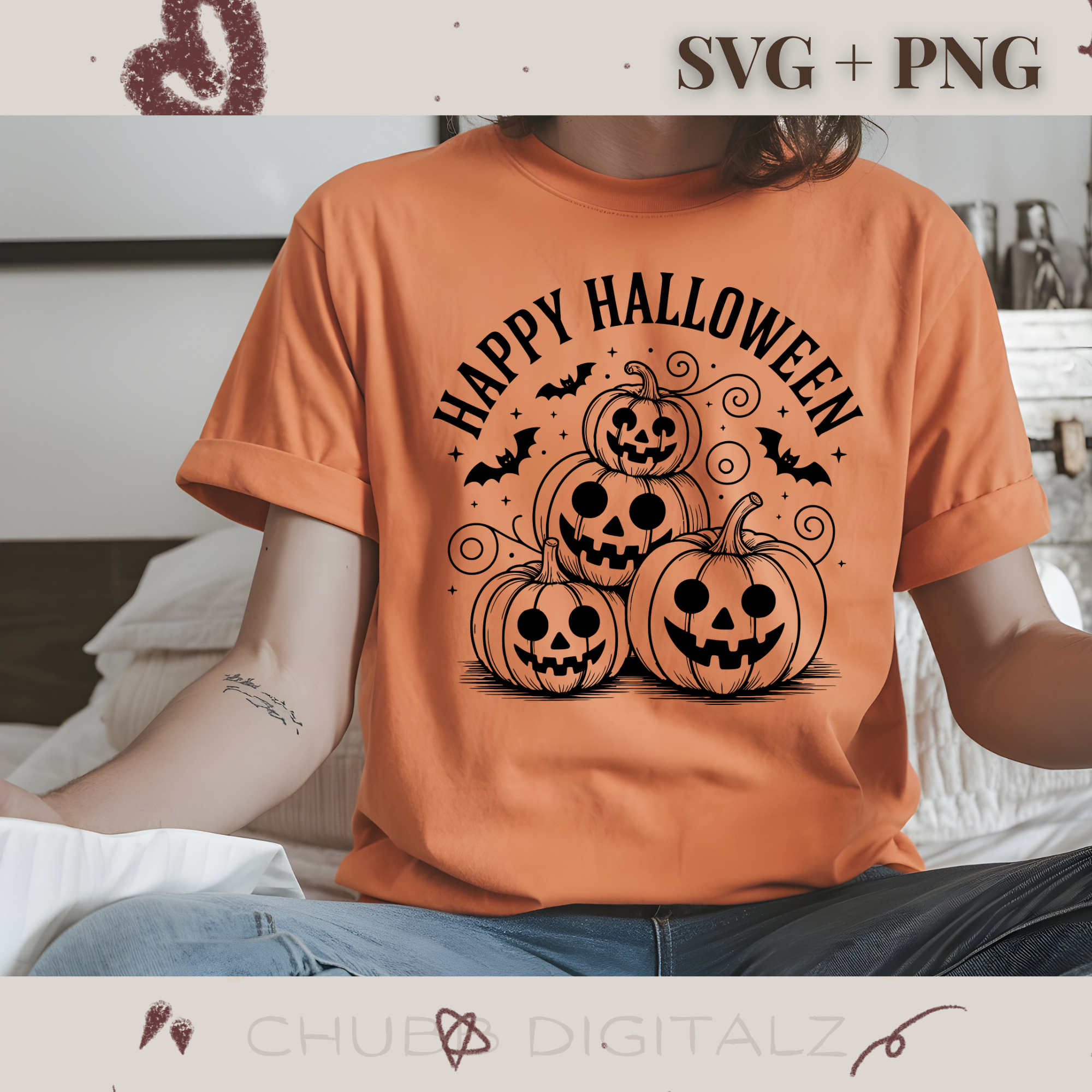 Happy Halloween SVG PNG | Halloween | Pumpkins | Bats | Digital Download | Instant File