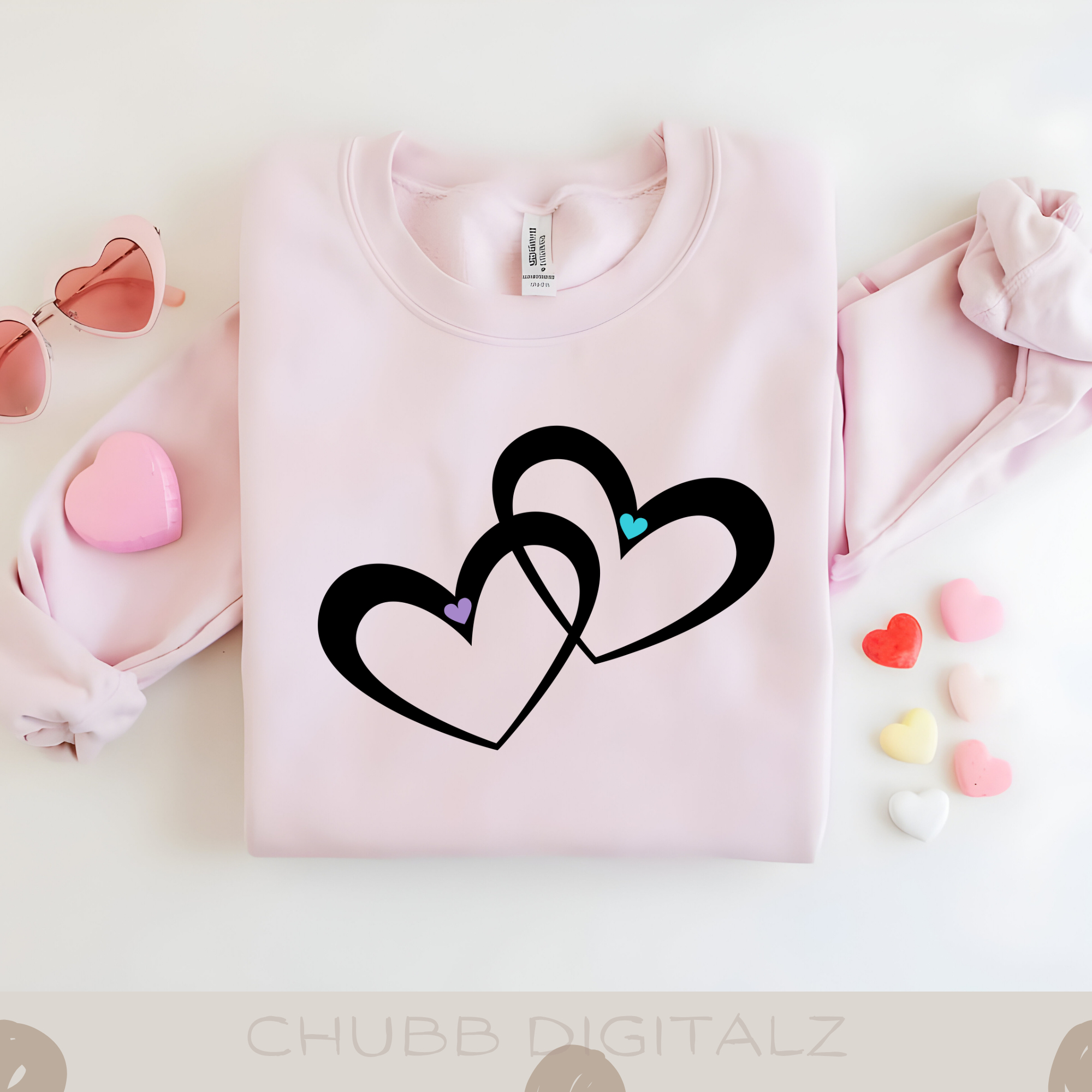 Two Hearts SVG PNG | Love | Heart | Digital Download | Instant File