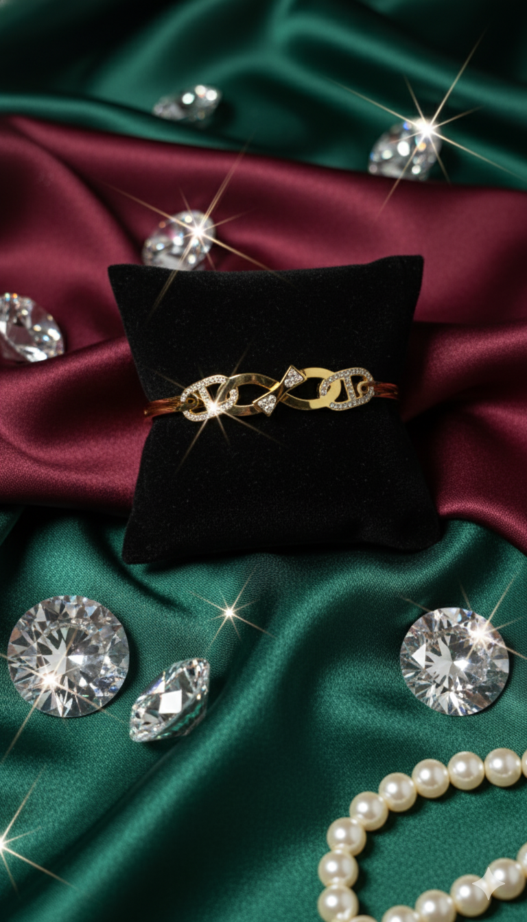 Luxury Gold Bracelet with Crystal Accents