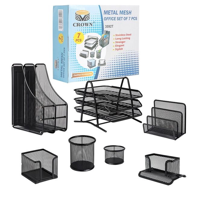 Ensemble de bureau métallique CROWN 3592T - 7 pièces