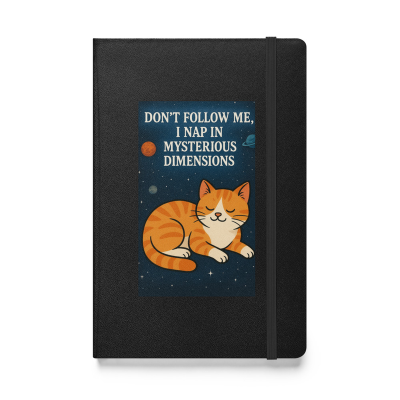 Hardcover bound funny cat notebook