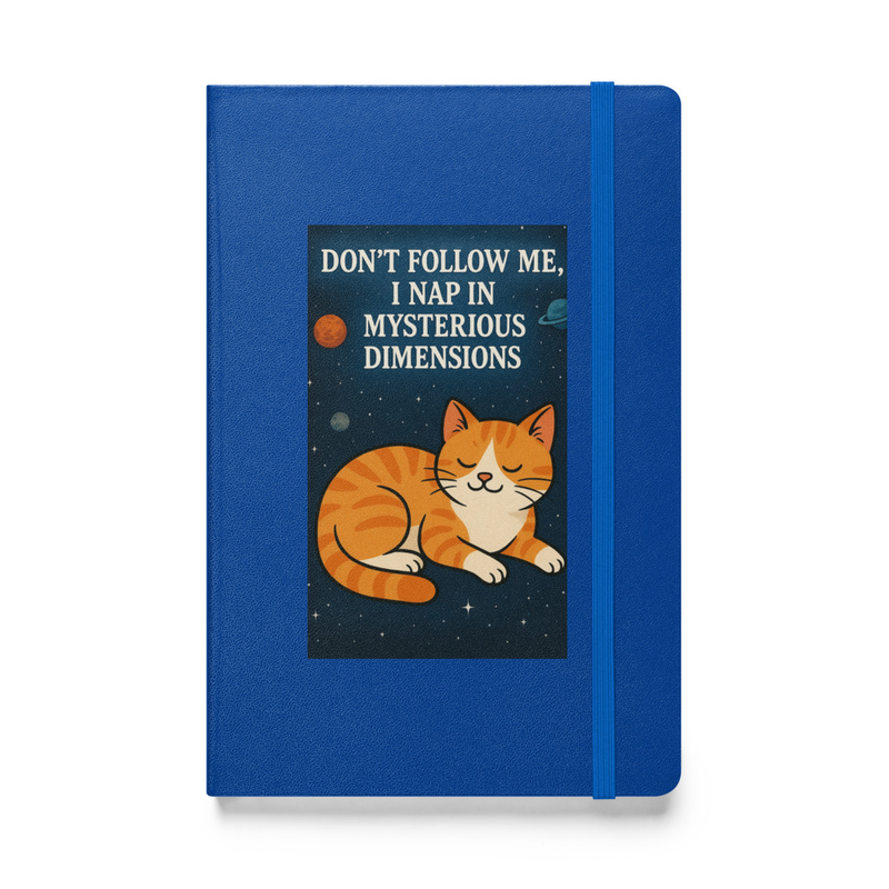 Hardcover bound funny cat notebook