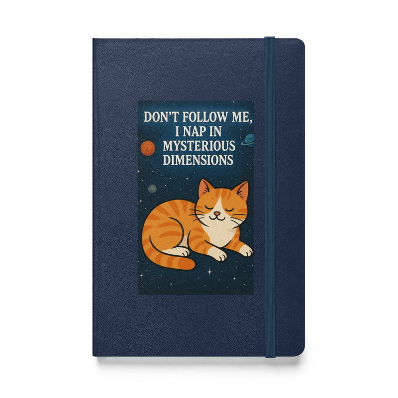 Hardcover bound funny cat notebook