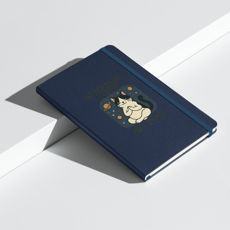 Hardcover bound mystic cat notebook