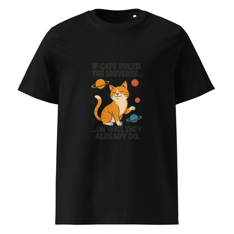 Unisex organic cotton funny cat t-shirt
