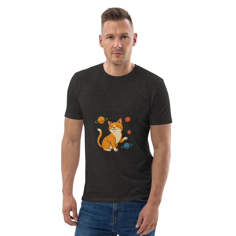 Unisex organic cotton funny cat t-shirt