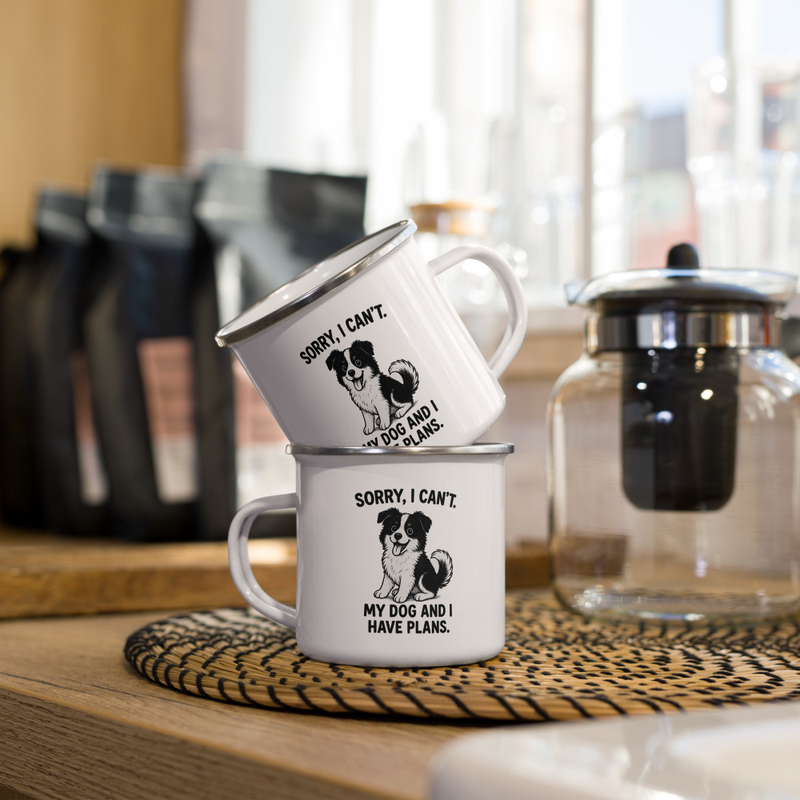 Enamel Fan Dog Mug