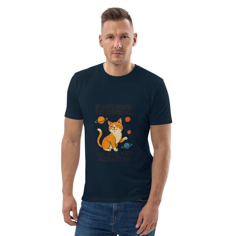 Unisex organic cotton funny cat t-shirt