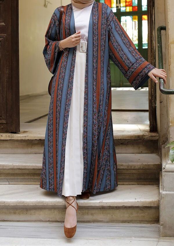Desenli uzun kimono
