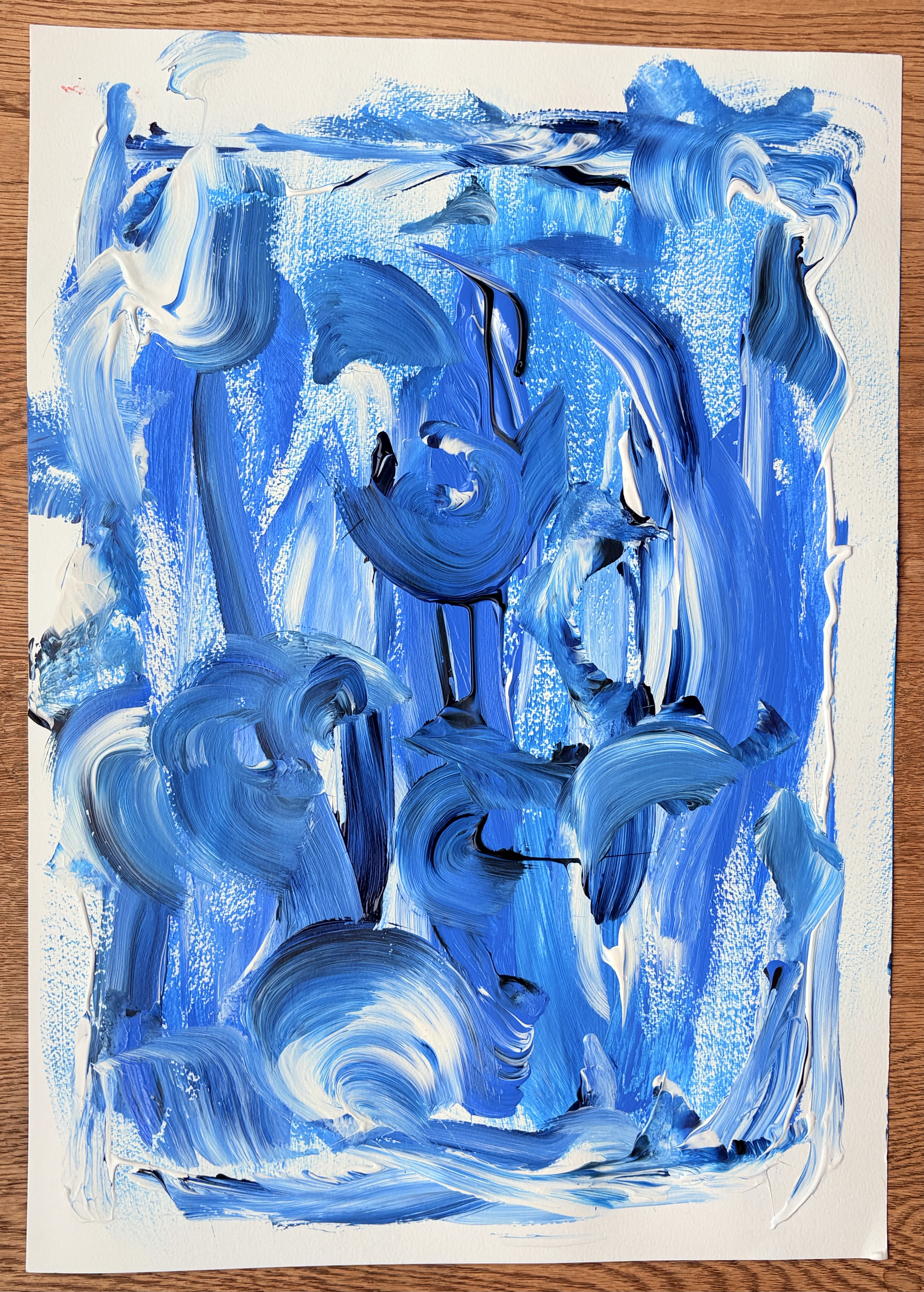 Abstract Blue Acrylic Painting