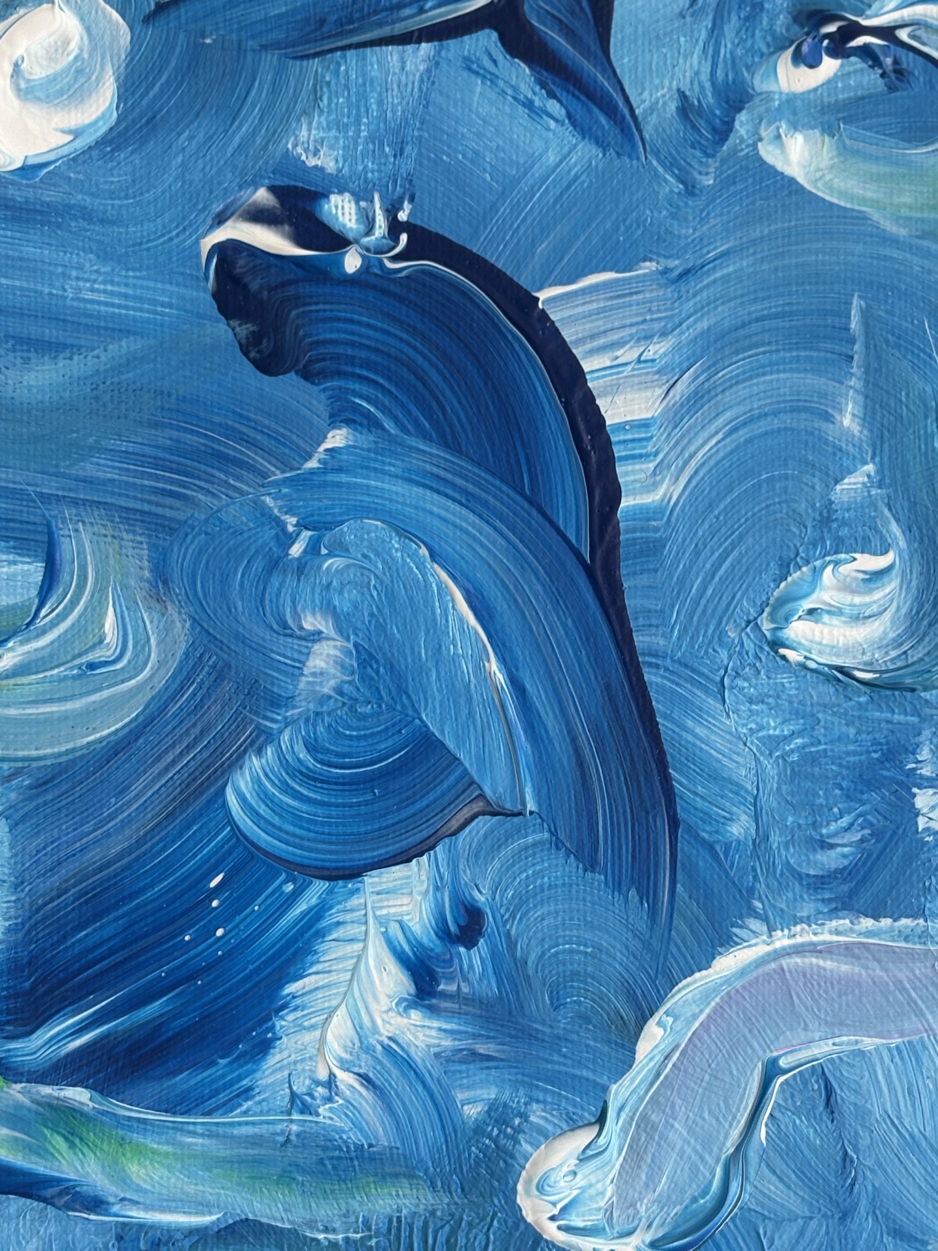 Abstract Blue Acrylic Painting