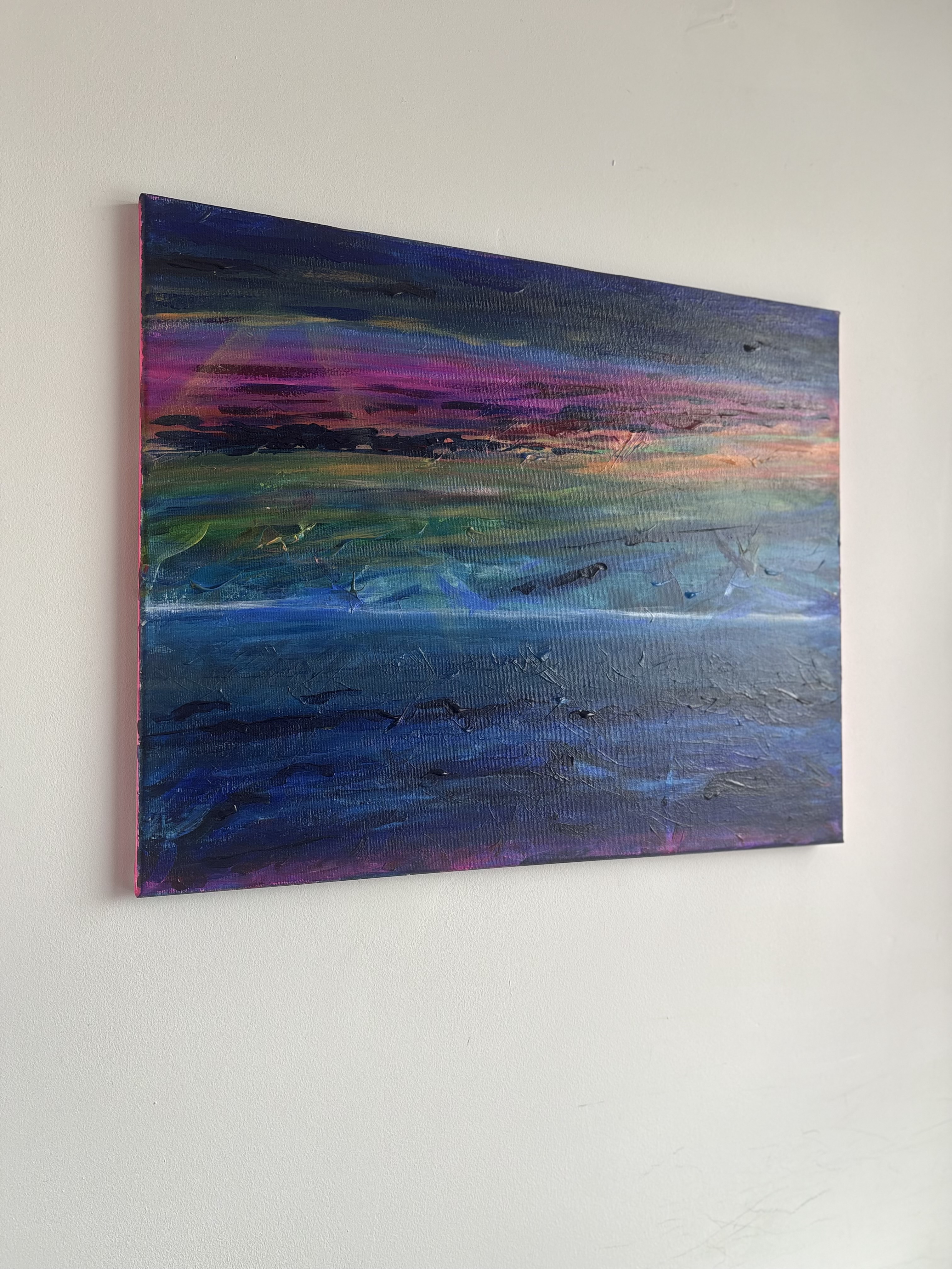Abstract Ocean Sunset Painting