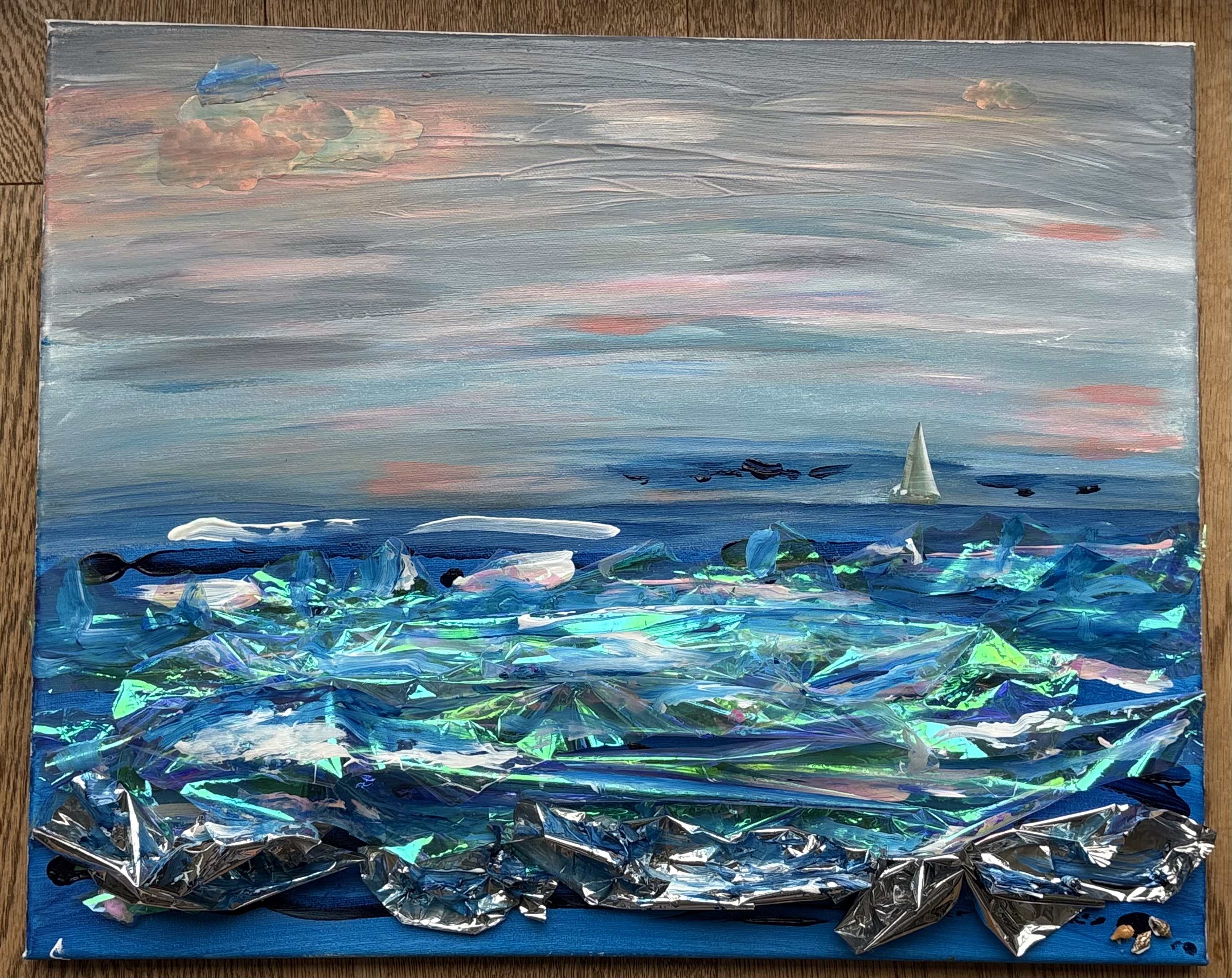 Mixed Media Seascape Painting