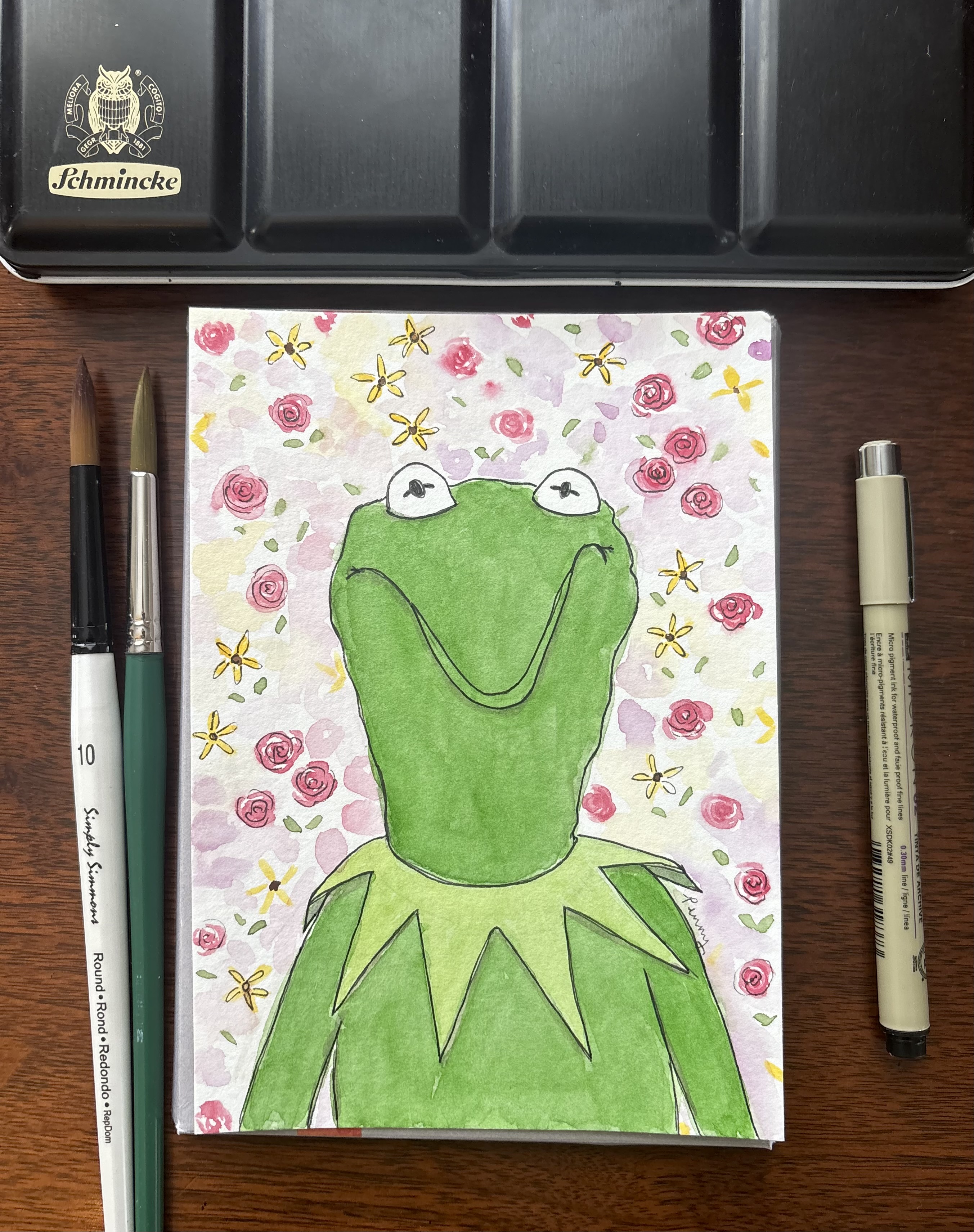 Kermit with Florals