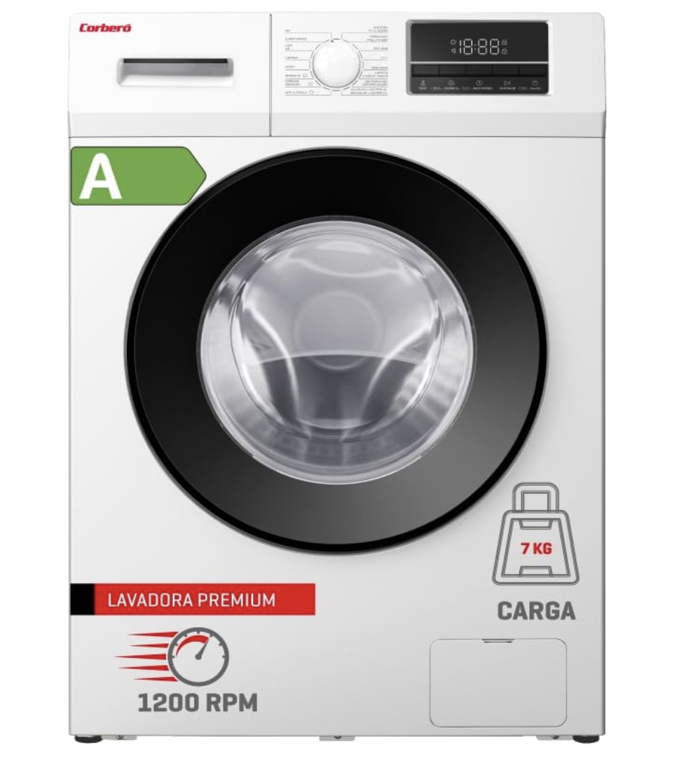 Lavadora Corbero Gama Plus CLT712VIN 7Kg 1200RPM Motor Inverter Clase C