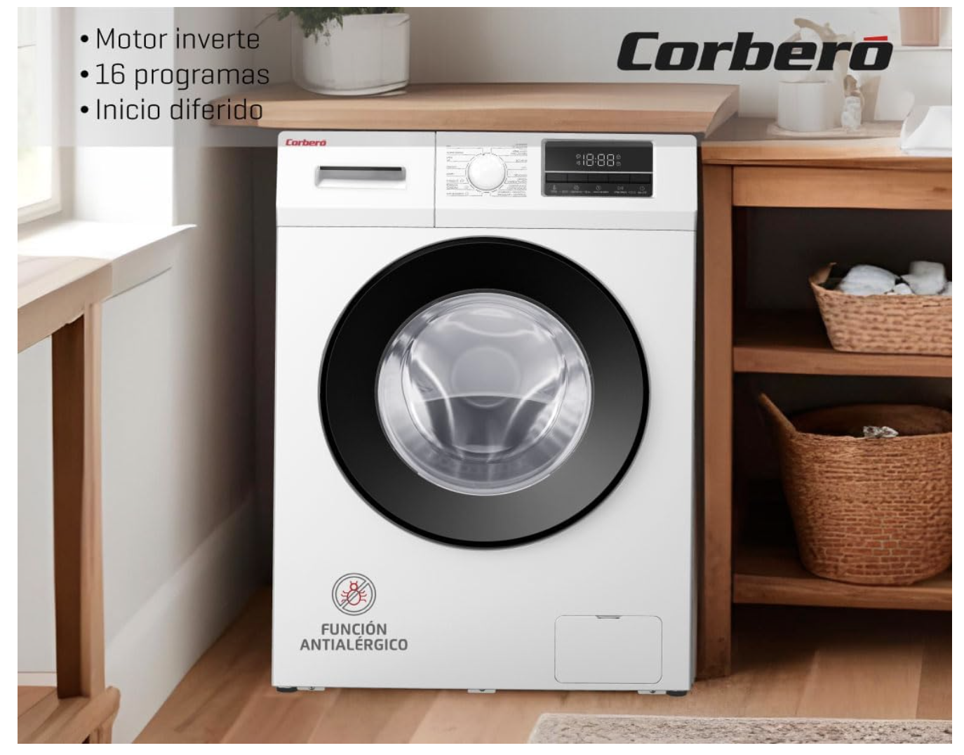 Lavadora Corbero Gama Plus CLT712VIN 7Kg 1200RPM Motor Inverter Clase C