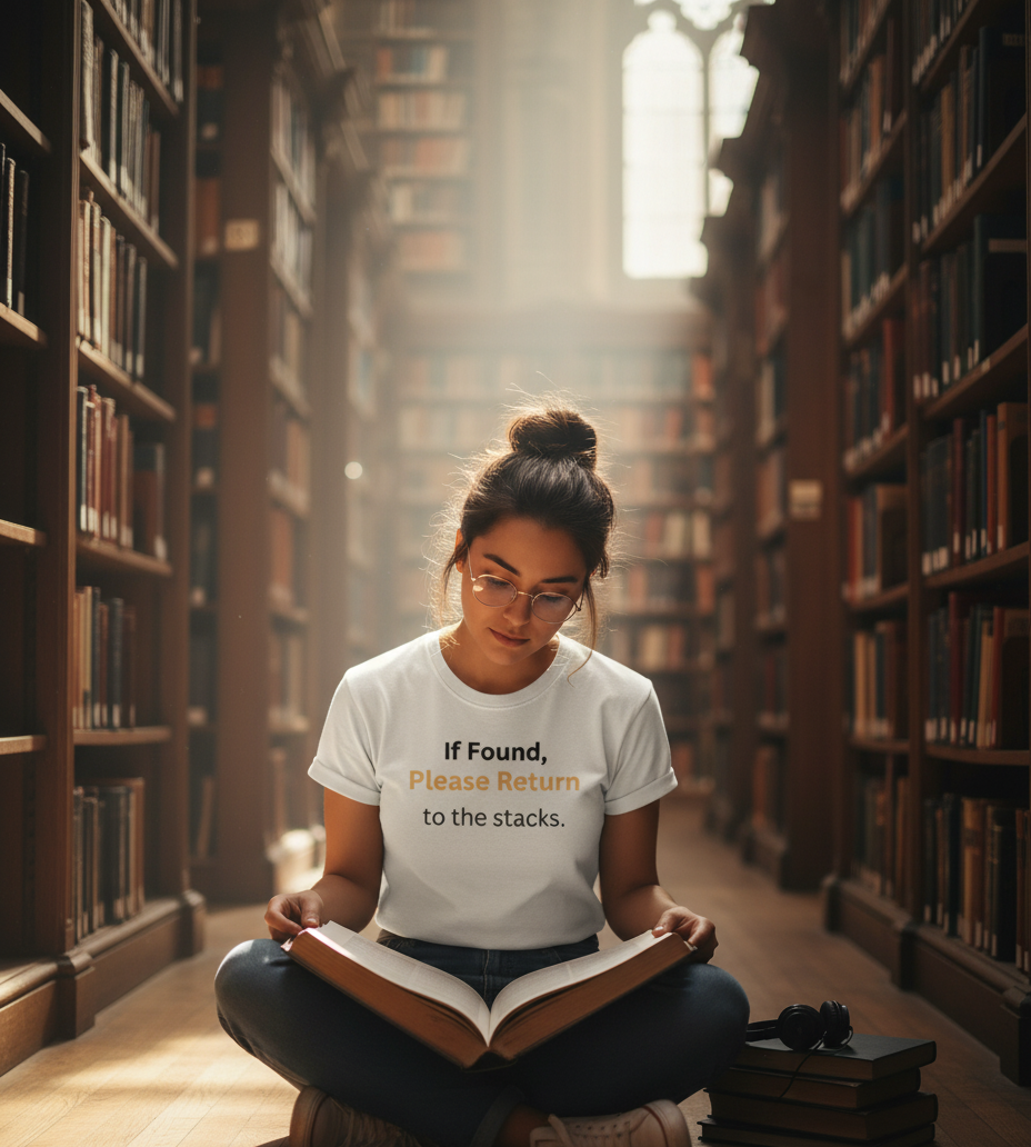 If Found, Please Return to the Stacks T-shirt