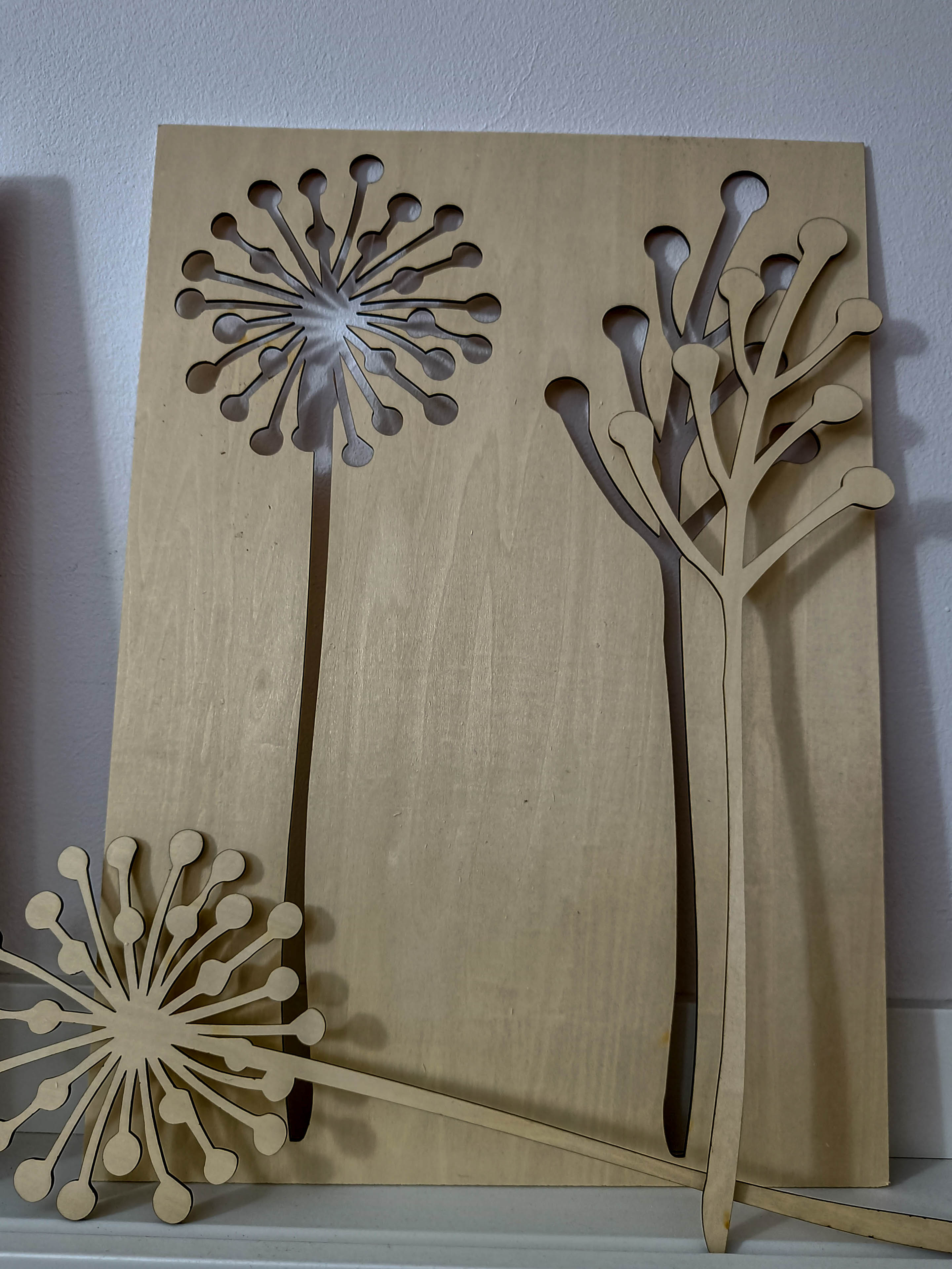 Wooden Dandelion Wall Decor