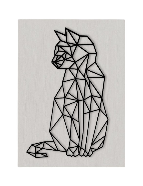 Geometrijska mačka s pozadinom (velika)