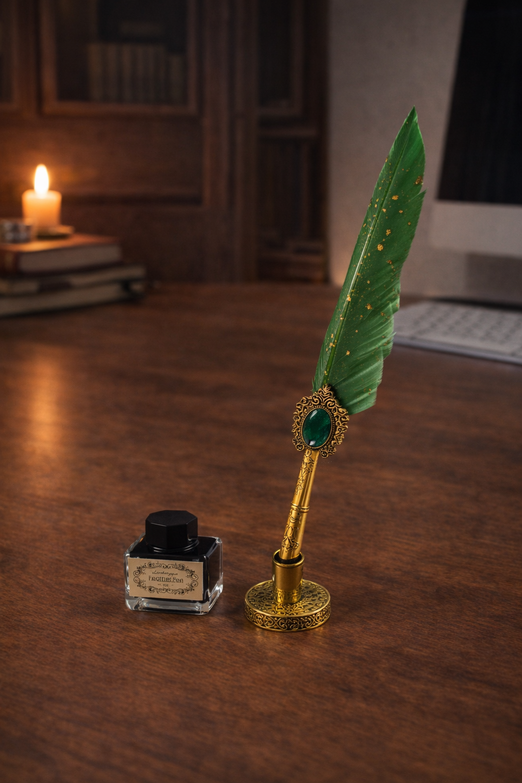 Vintage Feather Ink Pen Set – Luxury Calligraphy Writing Gift