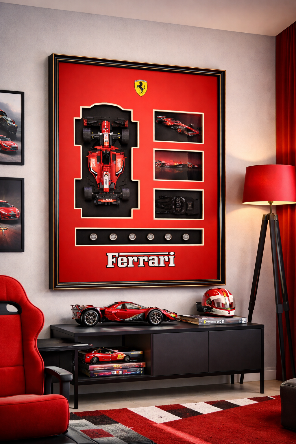 إطار عرض ثلاثي الأبعاد لفيراري فورمولا 1 –LEGO® تشطيب جلدي فاخر مع مجسّم  F1   ١٧٩,۰۰۰ دينار عراقي