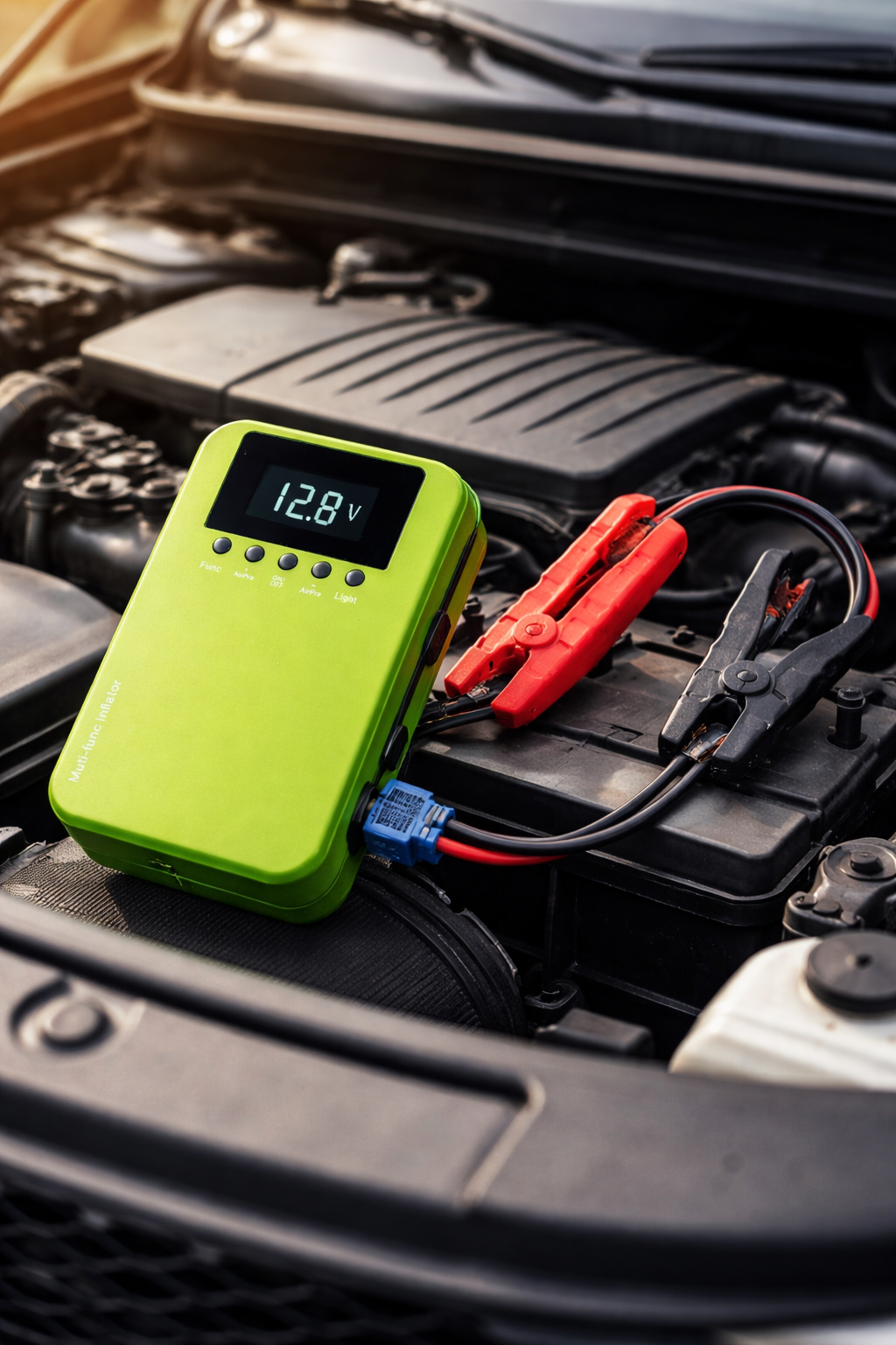 Car Jump Starter + Tyre Inflator (150 PSI, 6000mAh)