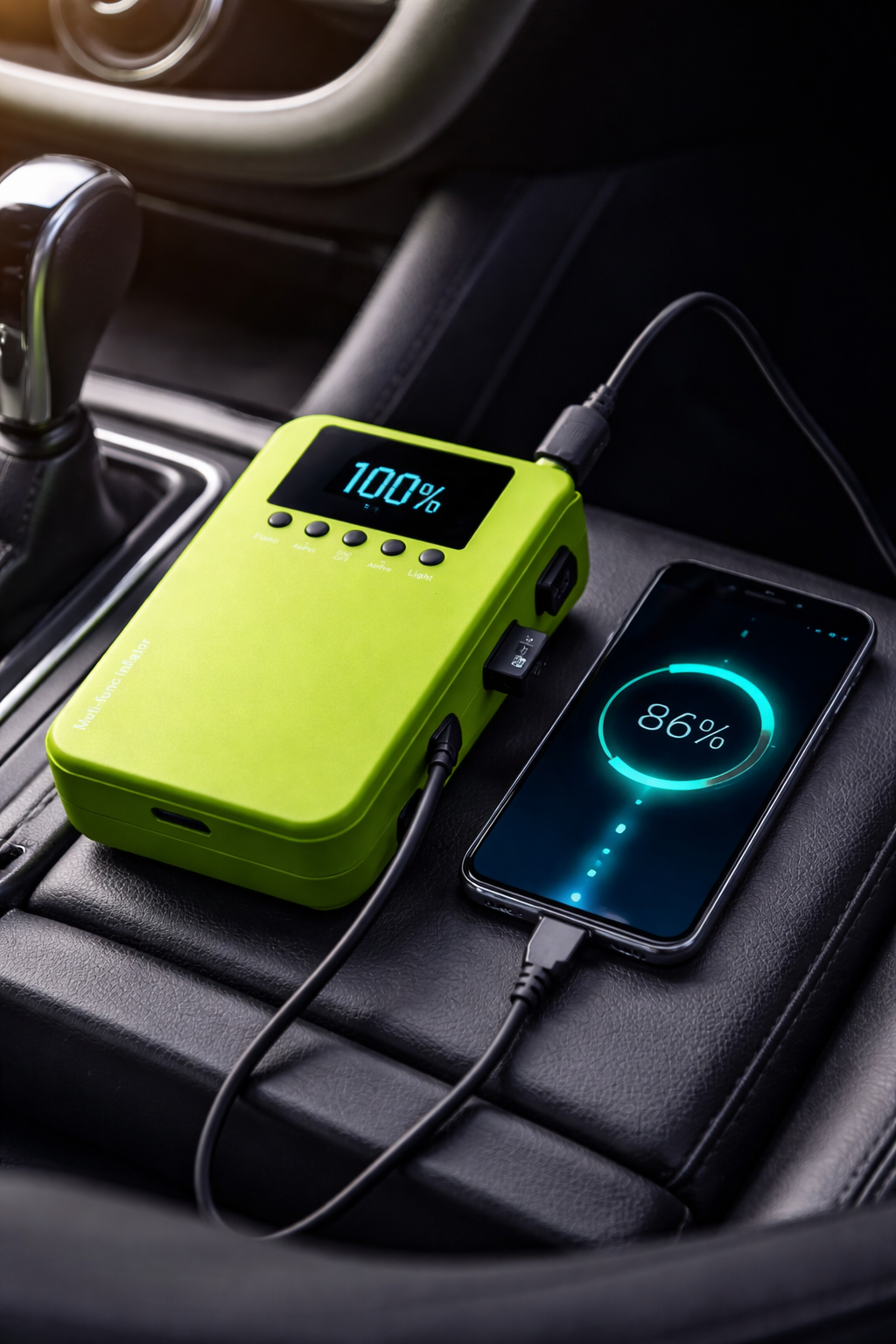 Car Jump Starter + Tyre Inflator (150 PSI, 6000mAh)