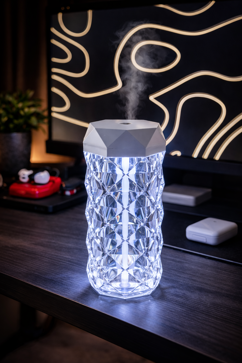 Smart Crystal Humidifier with Ambient Night Light (1L)